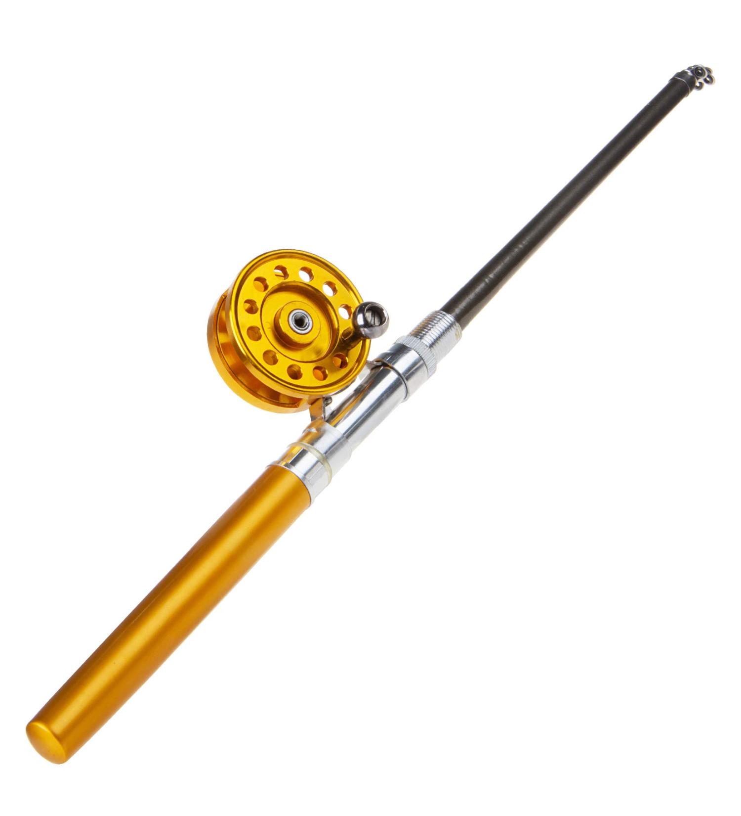 Saim Fishing Rod 36In(3Ft) Mini Portable Pocket Aluminum Alloy Fish Rod Pen - Perfect Gift for Him - Buy Online on GoSupps.com