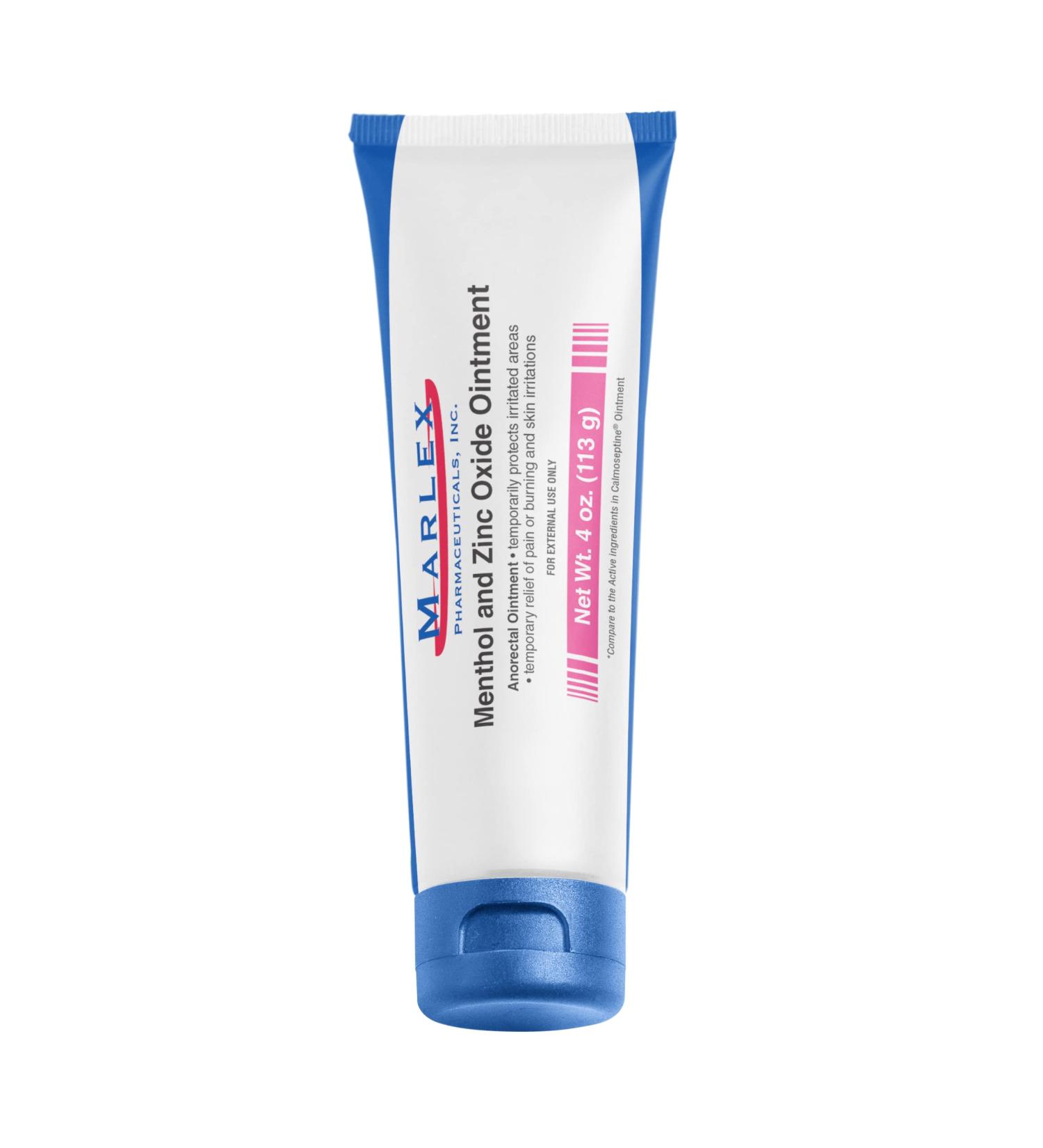 Marlex Menthol and Zinc Oxide Ointment 4 oz | Soothes Irritated Skin | Pain Relief for Diaper Rash & Anal Fissures - Buy Online on GoSupps.com