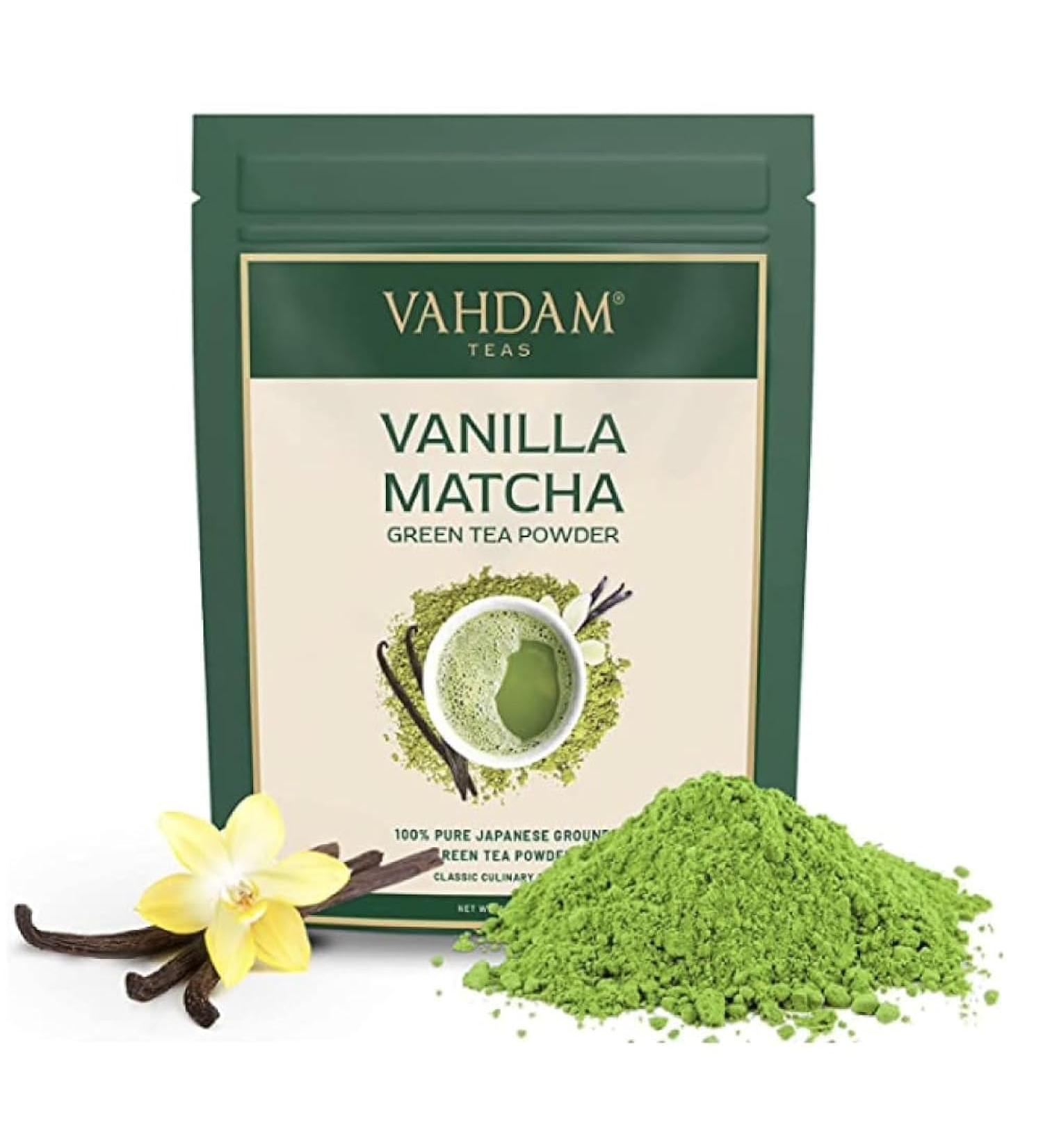 VAHDAM Vanilla Matcha Green Tea Powder - 1.76oz (25 Cups) | Japanese Matcha with Pure Vanilla for Delicious Matcha Lattes - Buy Online on GoSupps.com