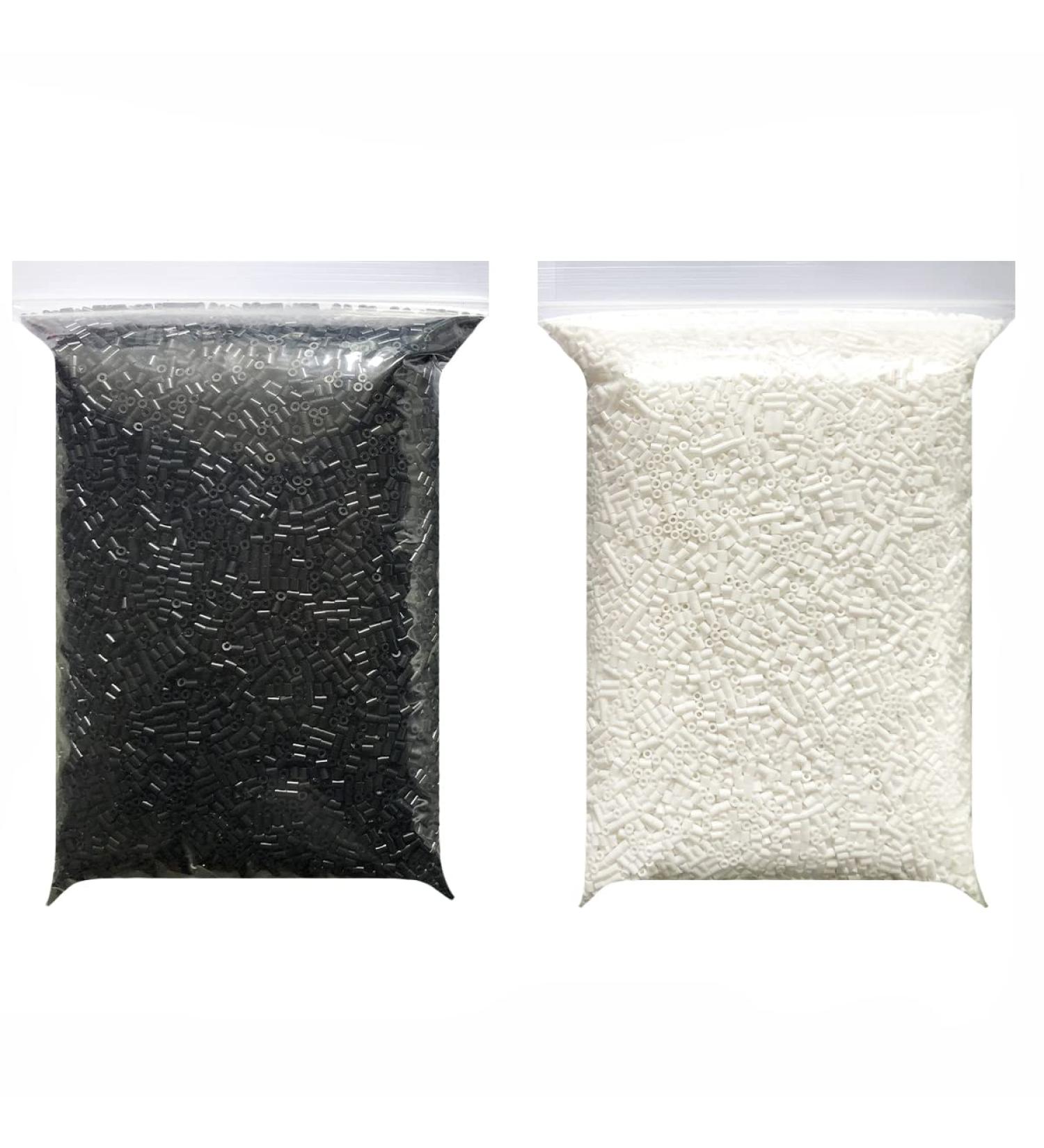 2.6MM Mini Iron Fuse Beads Set - White and Black (10000pcs each) for Crafts, DIY Decor - Includes 1 Ironing Paper - Buy Online on GoSupps.com
