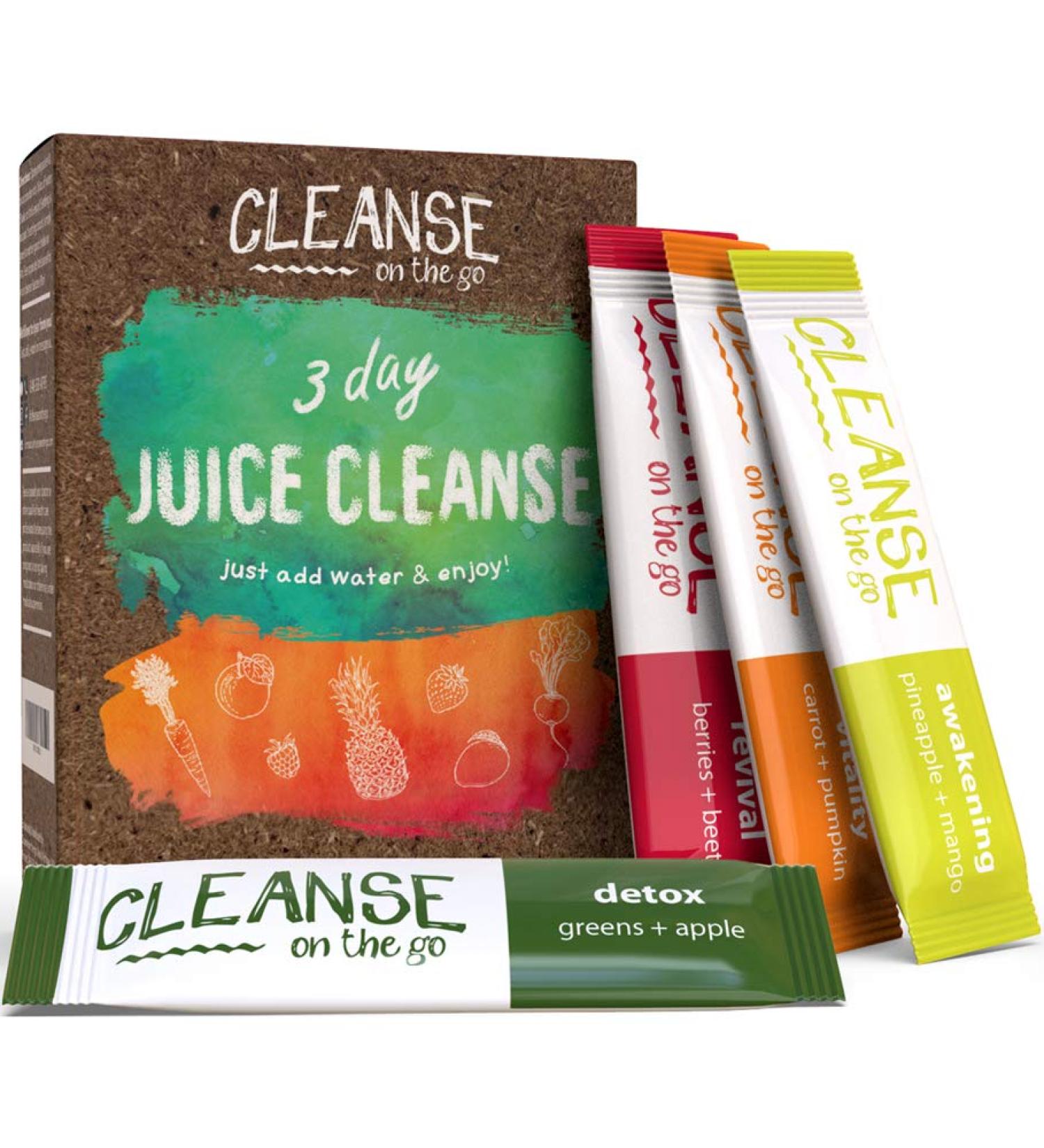 3 Day Juice Cleanse - 21 Single Serving Powder Packets - Just Add Water & Enjoy - Buy Online on GoSupps.com