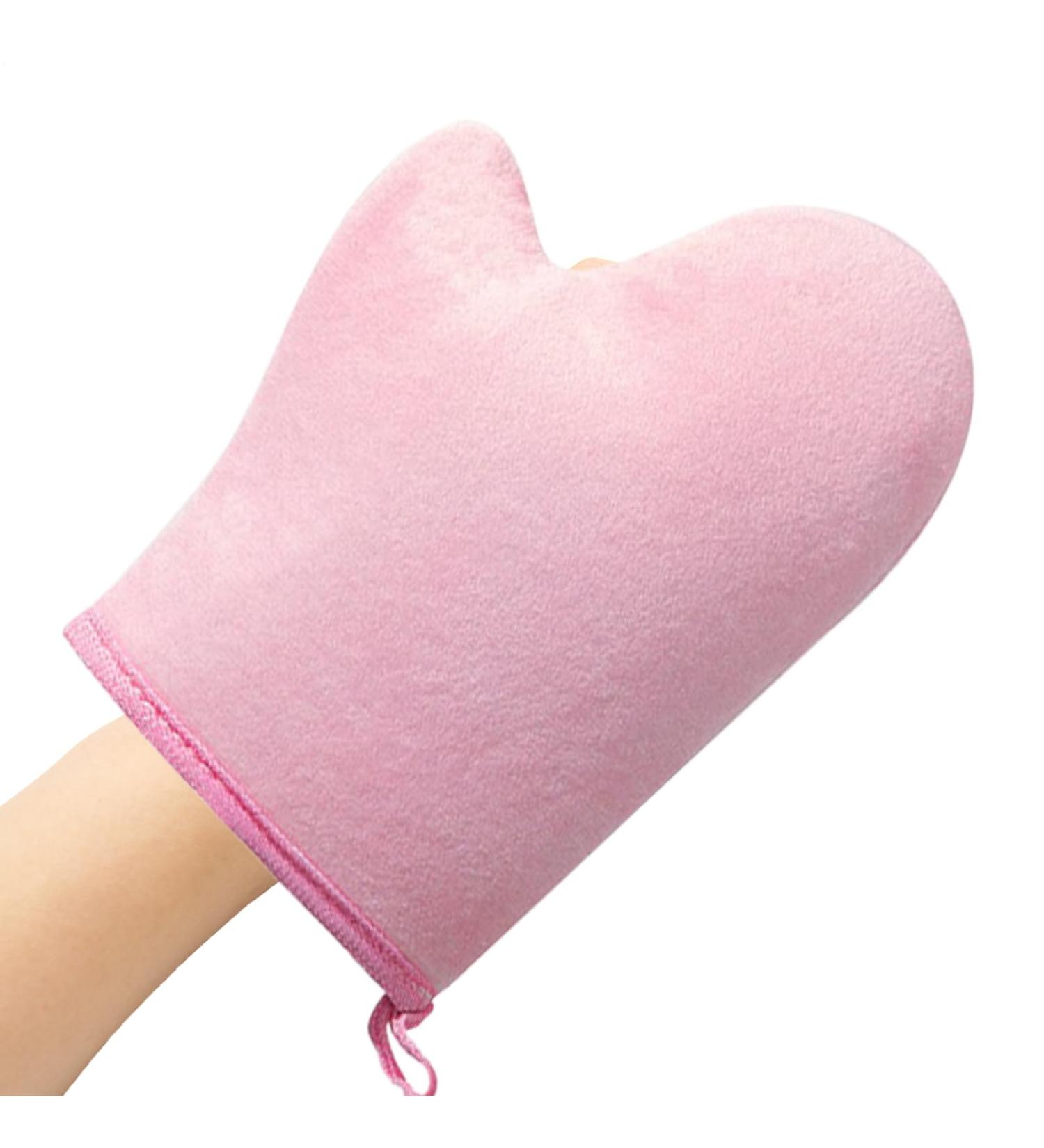 Auto-Bronzant | Mouchevoir pour Lotion Autobronzante - Applicateur Flock Lavable en Machine R utilisable avec Pouce pour Cr mes Spray Mousse Corps Visage Femmes Rose - Buy Online on GoSupps.com