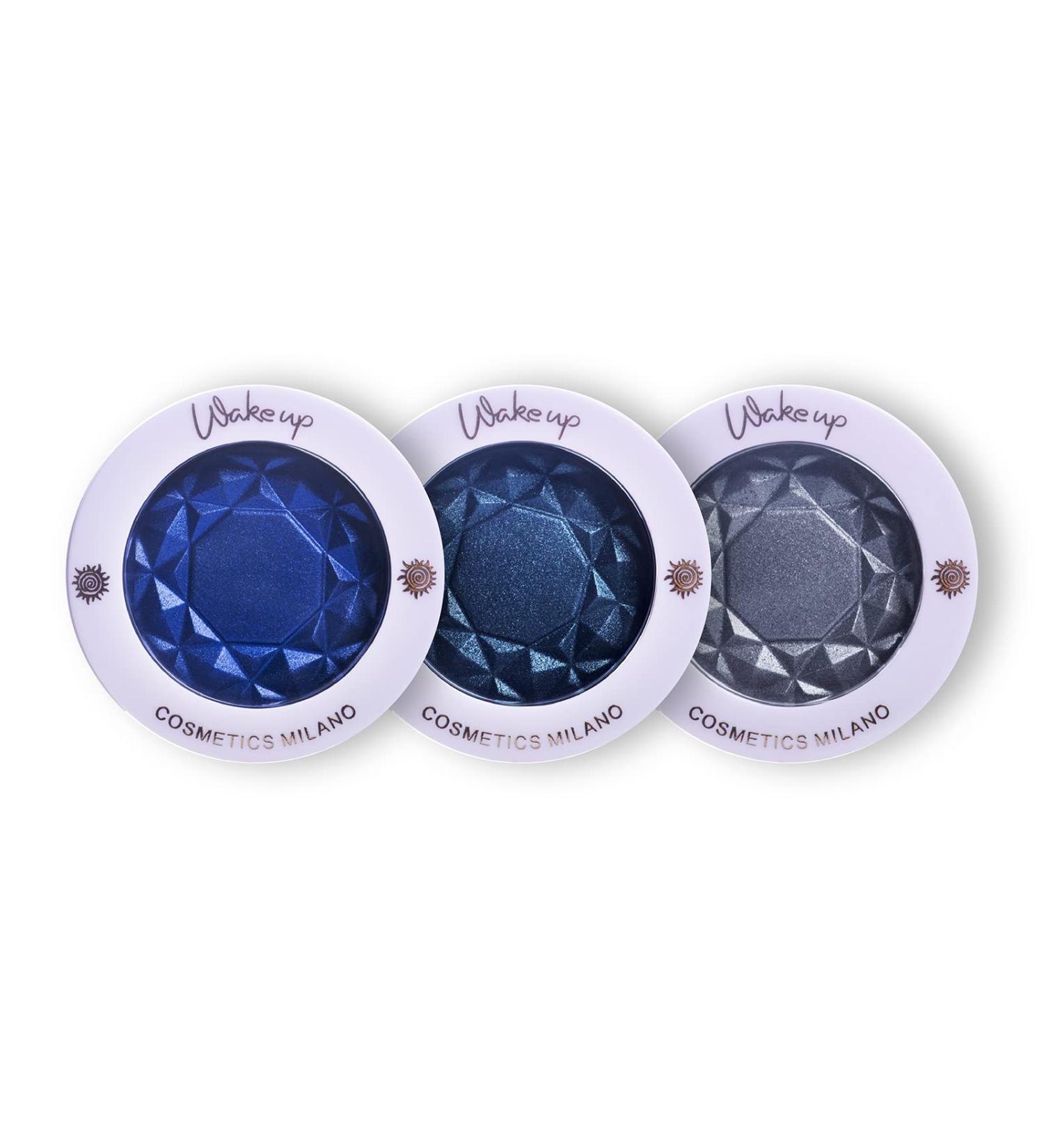 Wakeup Cosmetics - 3x Color Era Eyeshadow, Metallic or Satin Eyeshadows (Blue Shappire, Deep Emeraude e Gray Touch)
