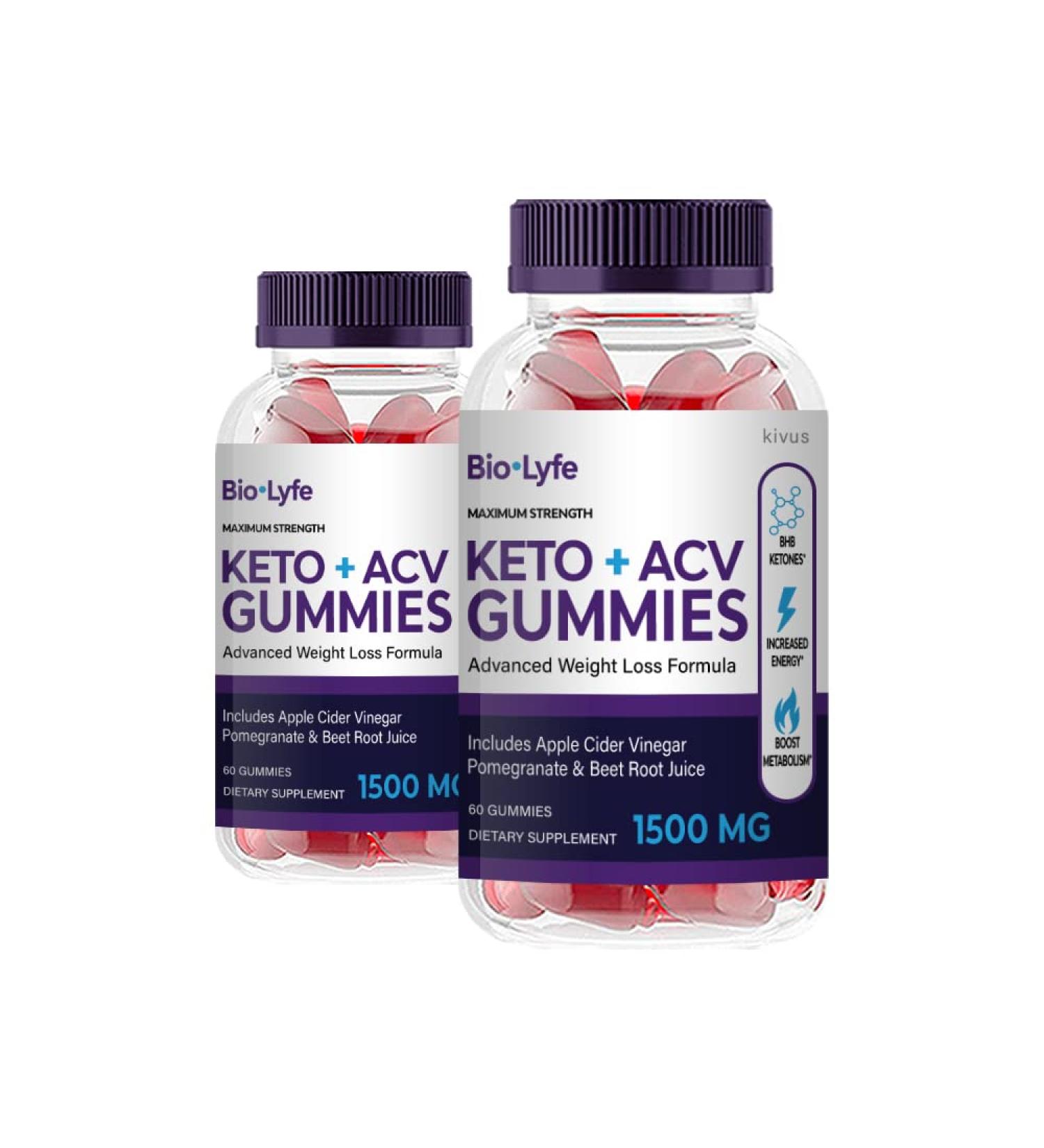 BioLyfe Keto+ACV Gummies (120 Gummies) - 2 Pack, 60 Count Each - Buy Online on GoSupps.com