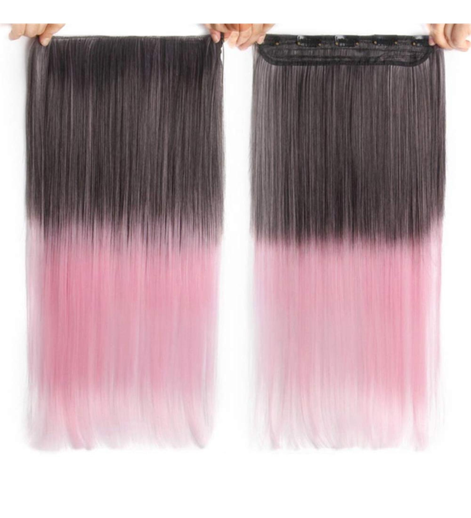 Shop 22 Inch Pink Clip-In Hair Extensions | Heat Resistant Synthetic Wig for Full Head - Perfect for All Styles - Buy Online on GoSupps.com