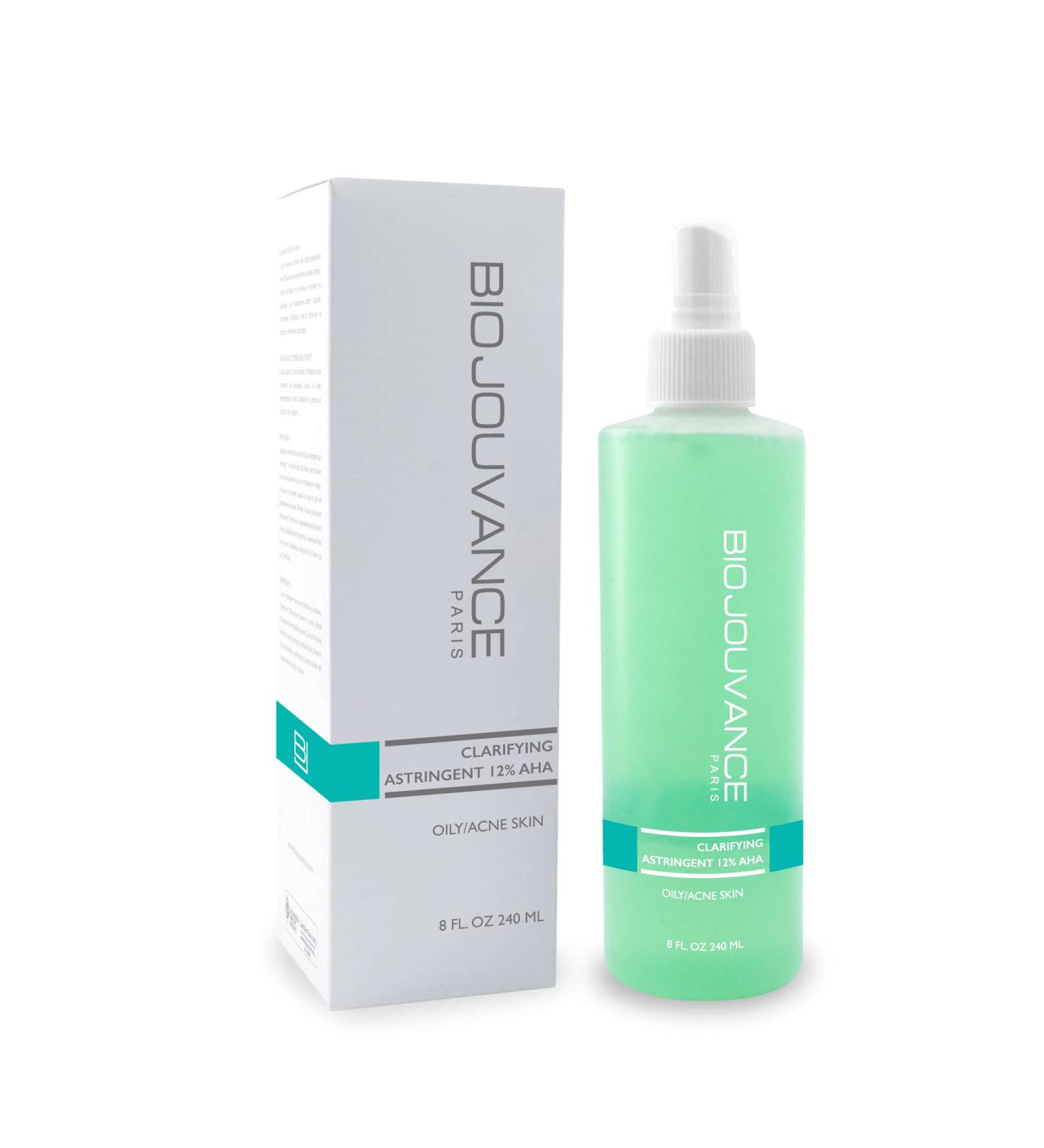 Clarifying Astringent 12% AHA Toner - 8oz for Normal/Oily/Acne-Prone Skin | Pore Tightening & Makeup Remover | Daily Skin Care Treatment | Made in France - Shop Now - Buy Online on GoSupps.com