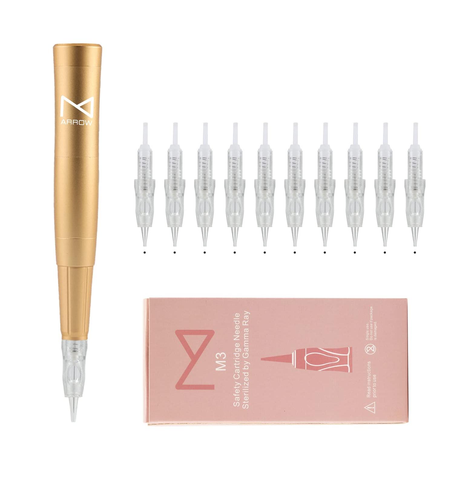 Arrow Wireless Permanent Makeup Tattoo Machine by Mellie Microblading - Gold Brow Machine for Powder Brows, Shading, and Microshading - Compatible with M3 & Intelli Needles - 1 Count - Buy Online on GoSupps.com