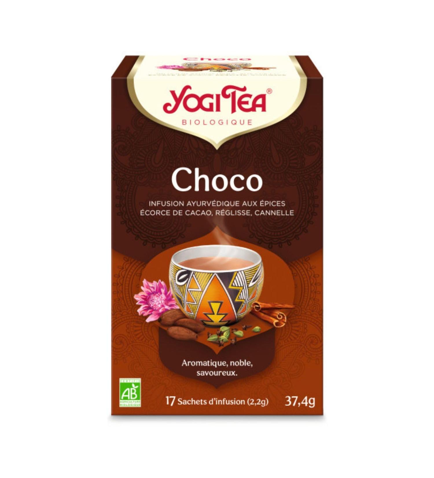 YOGI TEA Choco Bio - Cacao & pices Cha Saveur Chocolat e pic e Bien- tre & Moment Gourmand 17 Sachets