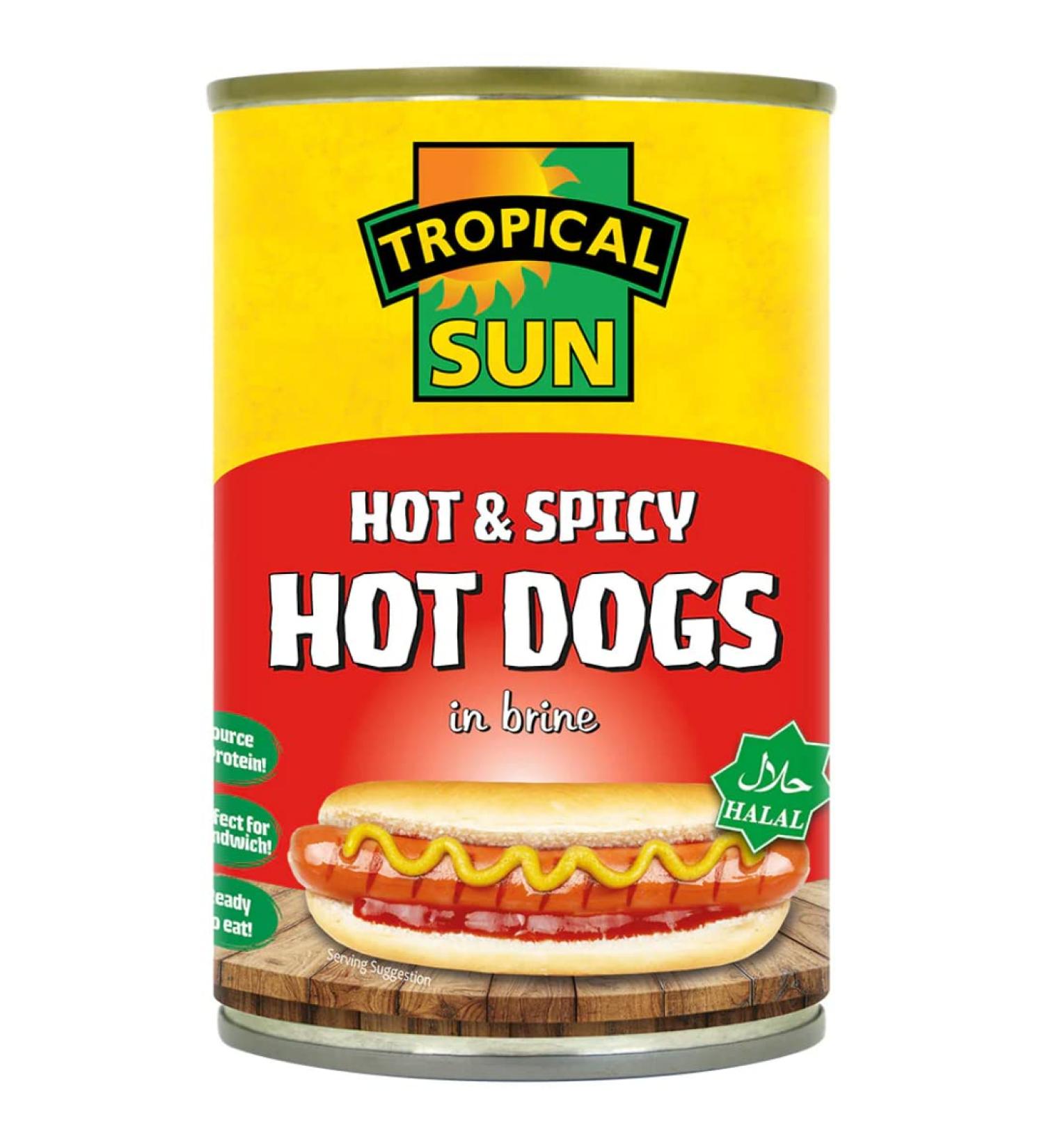 2 x Tropical Sun Hot Dogs Hot & Spicy 12 x 400g
