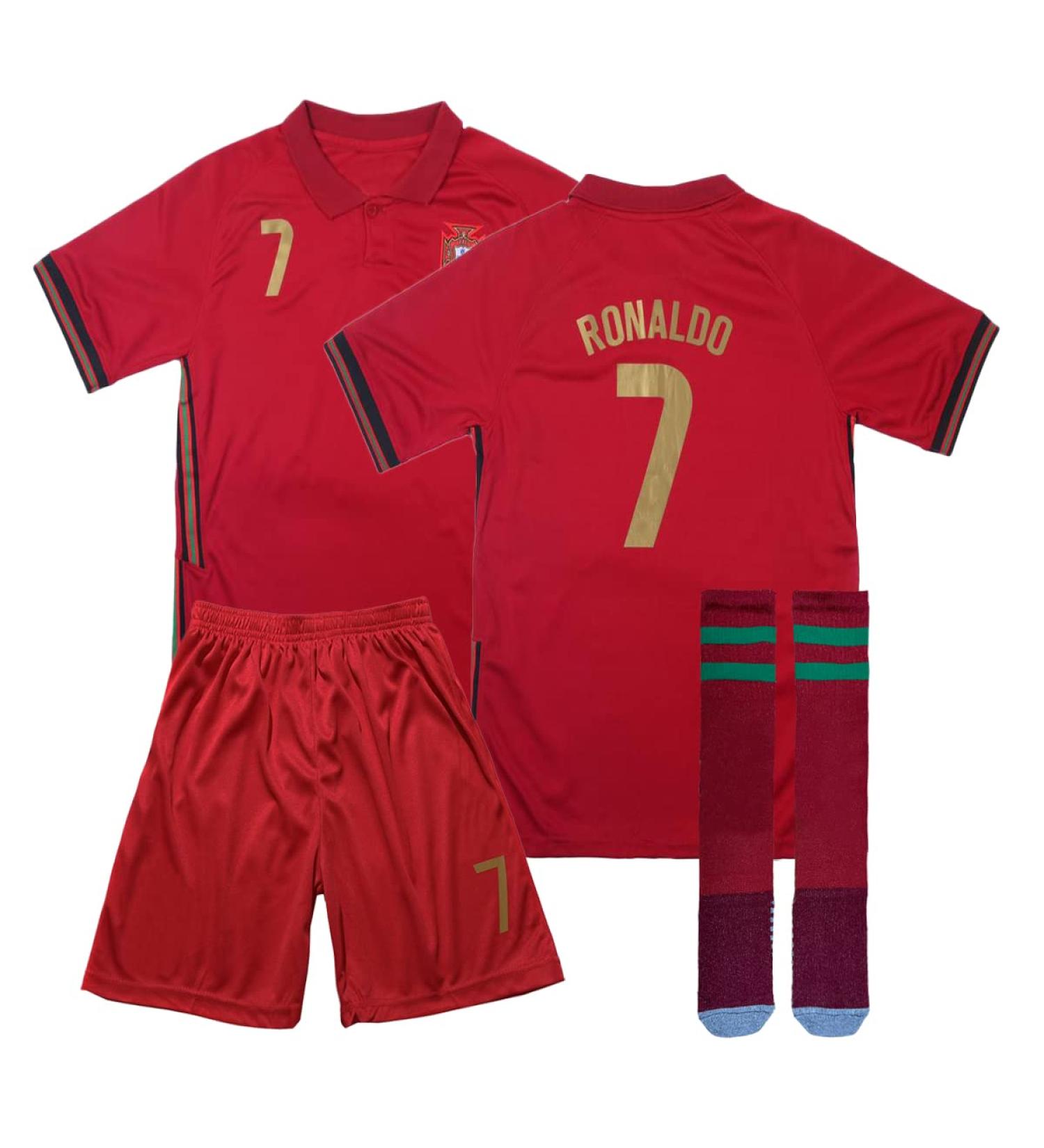 Msteco Portugal Soccer Legend #7 Youth Jersey and Shorts Set - Kids Unisex, 11-12 Years - Buy Online on GoSupps.com
