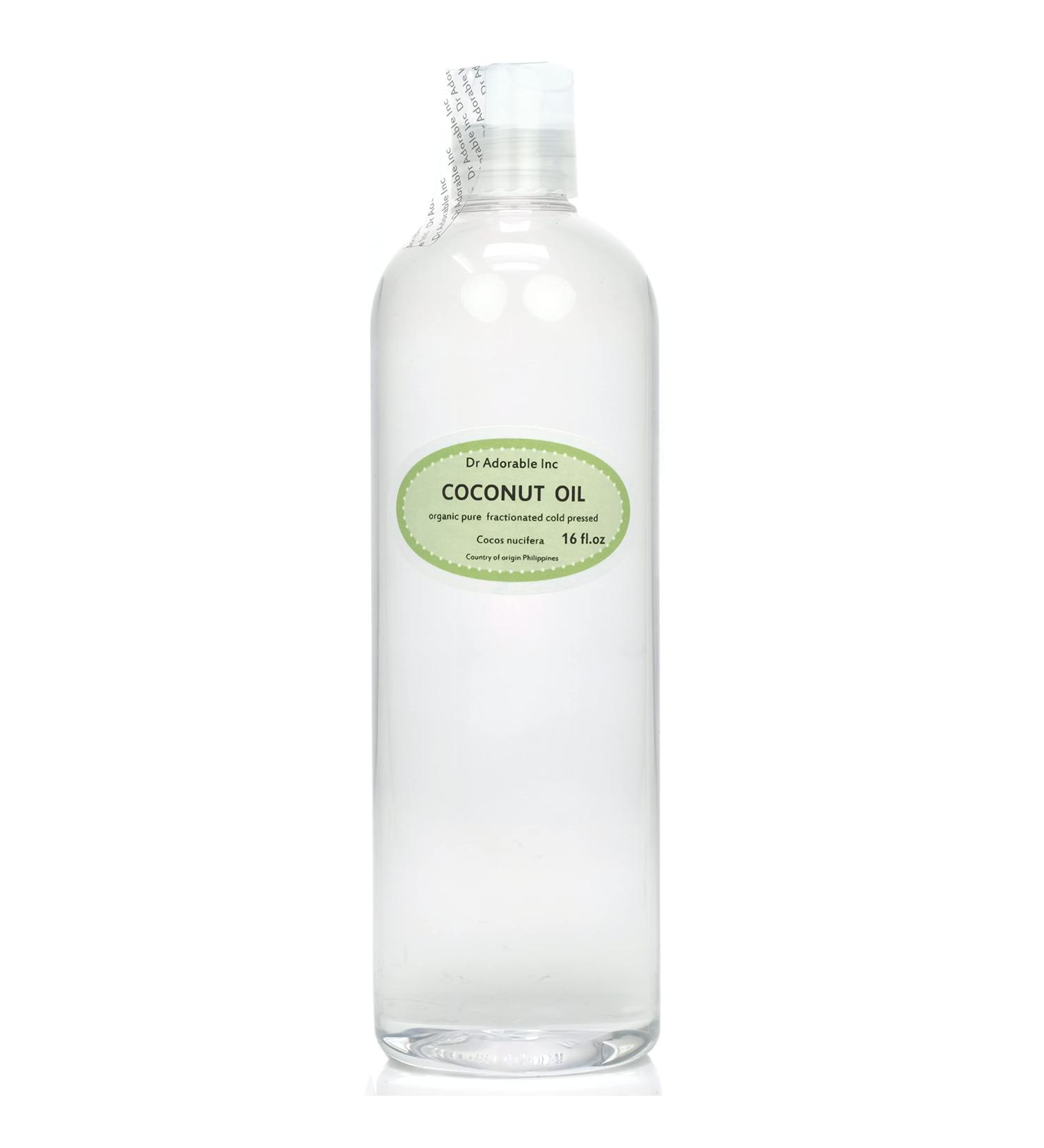Buy Dr Adorable 16 oz Fractionated Coconut Oil - 100% Pure Organic Moisturizer for Face Skin & Hair - International Shipping Available - Buy Online on GoSupps.com
