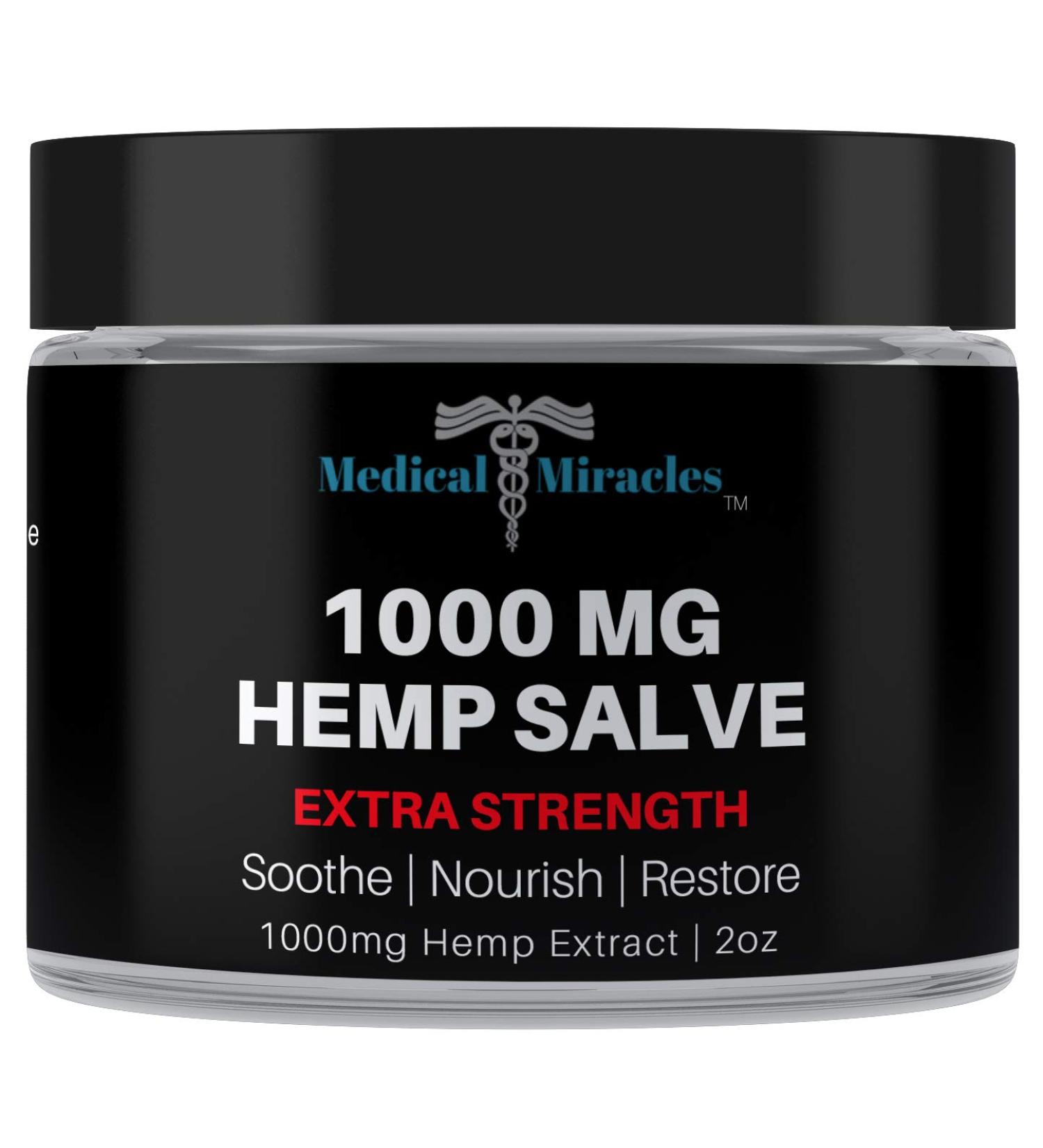 Medical Miracles Hemp 1000 Mg Extra Strength Healing Salve | Ideal for Hips, Joints, Neck, Back, Elbows, Fingers, Hands, and Knees | Made in USA - Buy Online on GoSupps.com