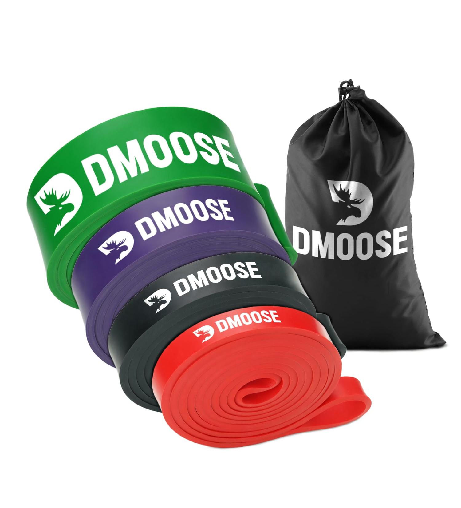 DMoose Pull Up Assistance Bands - Powerlifting Strength Training & Mobility Rubber Bands for Men & Women - Versatile 4 in 1 Workout Solution - Buy Online on GoSupps.com