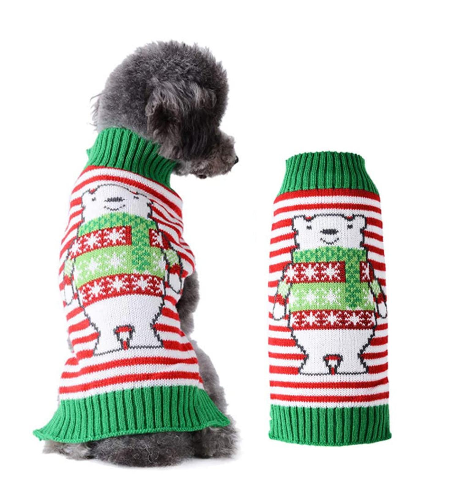 ABRRLO Christmas Dog Sweater - Warm & Cute Holiday Sweater for Small/Medium Dogs (Bear-01 XS) - Buy Online on GoSupps.com