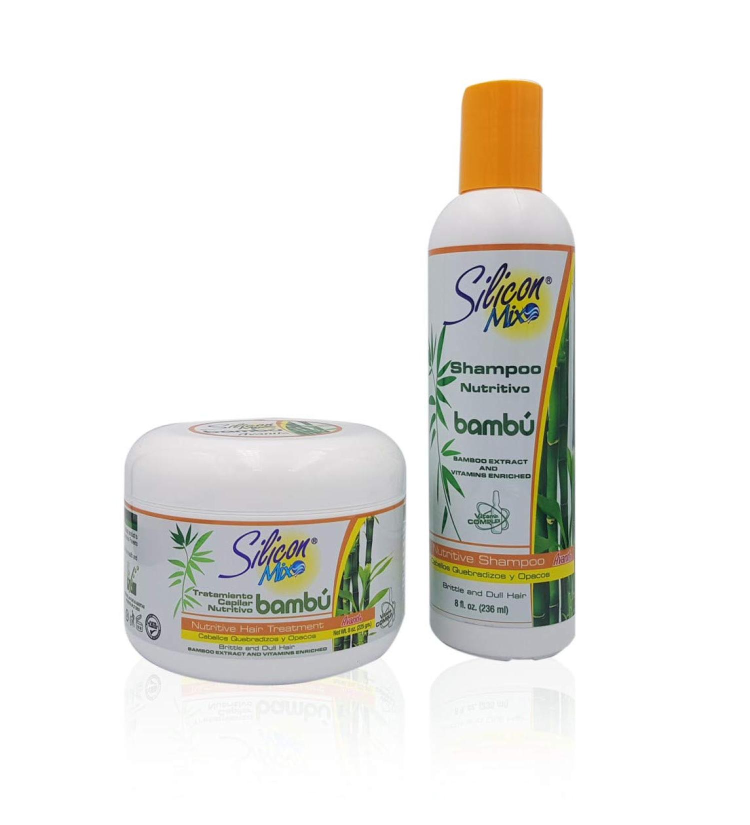 Rivas Lab Silicon Mix Bambu Shampoo and Conditioner Set 8oz Nourishing hair treatment with bamboo extract - Buy Online on GoSupps.com