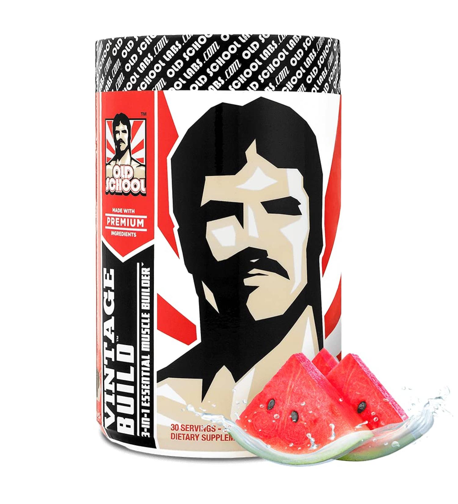 Old School Vintage Build â Naturally Flavored BCAA  Creatine  Glutamine  Post-Workout  Lean Muscle Building Recovery Powder  Electrolytes  Juicy Watermelon  100% Vegan No Artificial Sweeteners Juicy Watermelon 30 Servings â¦ - Buy Online on GoSupps.com