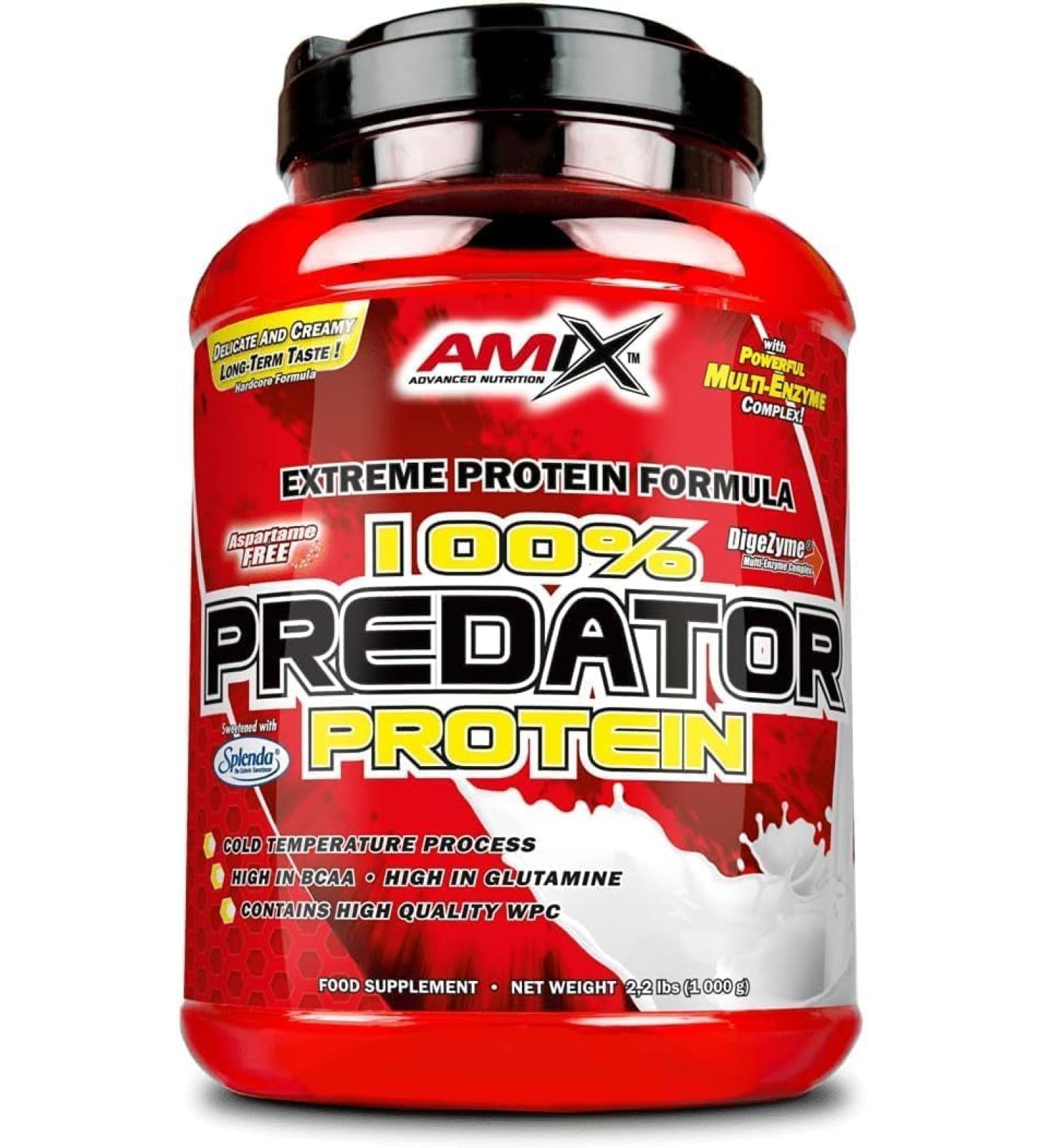 AMIX Predator Protein - Compl ment Prot in en Poudre pour Augmenter la Masse Musculaire - Prot ine de Lactos rum avec Enzymes Digestives - Acides Amin s BCAA et L-Glutamine - Chocolat - 1 kg Chocolat 1 kg (Lot de 1) - Buy Online on GoSupps.com