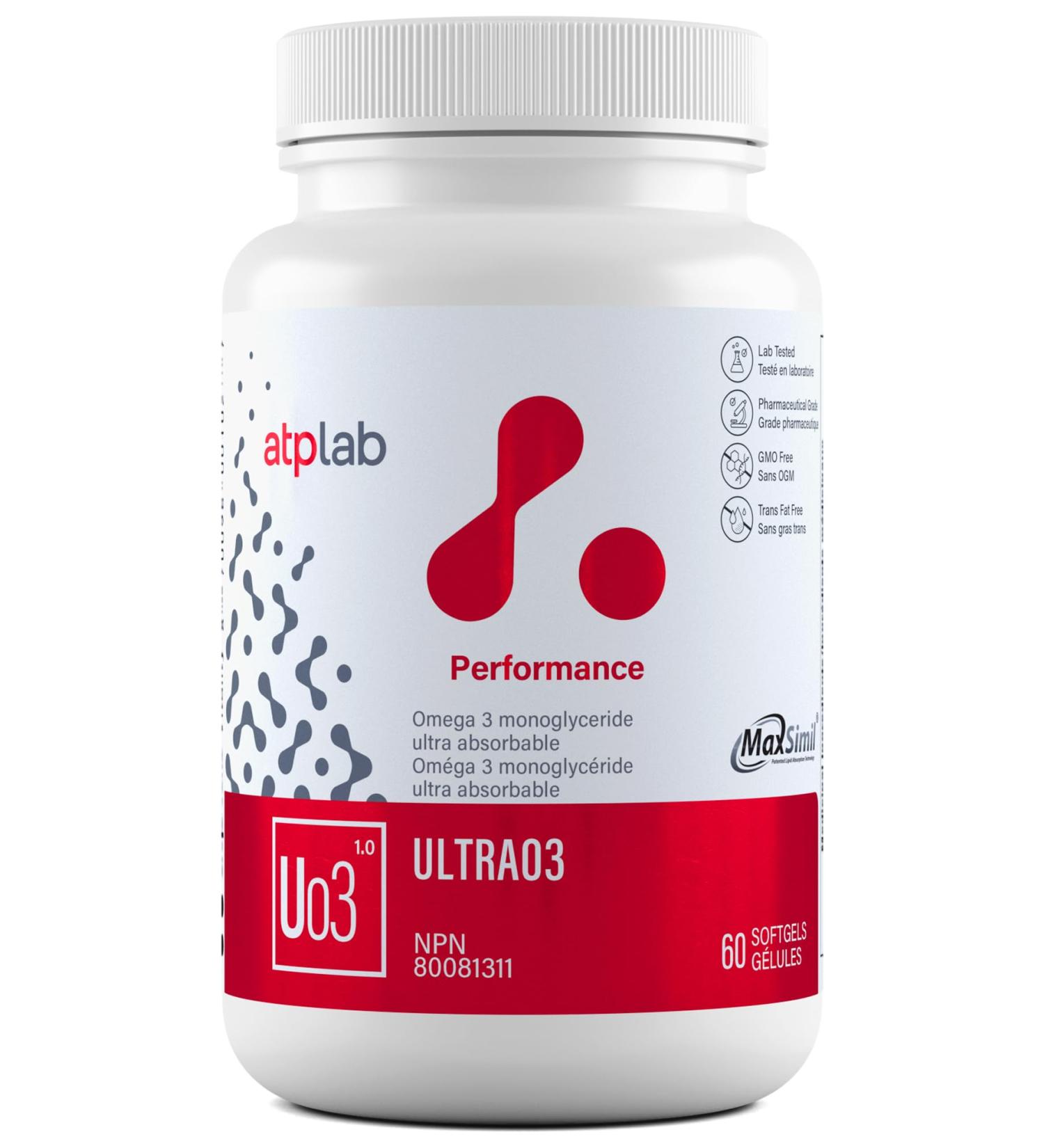 ATP LAB - Ultra 03 60 Softgels - Omega-3 Fatty Acid Supplements - MaxSimil Fish Oil Omega 3 Supplements - Cardiovascular Health - Buy Online on GoSupps.com