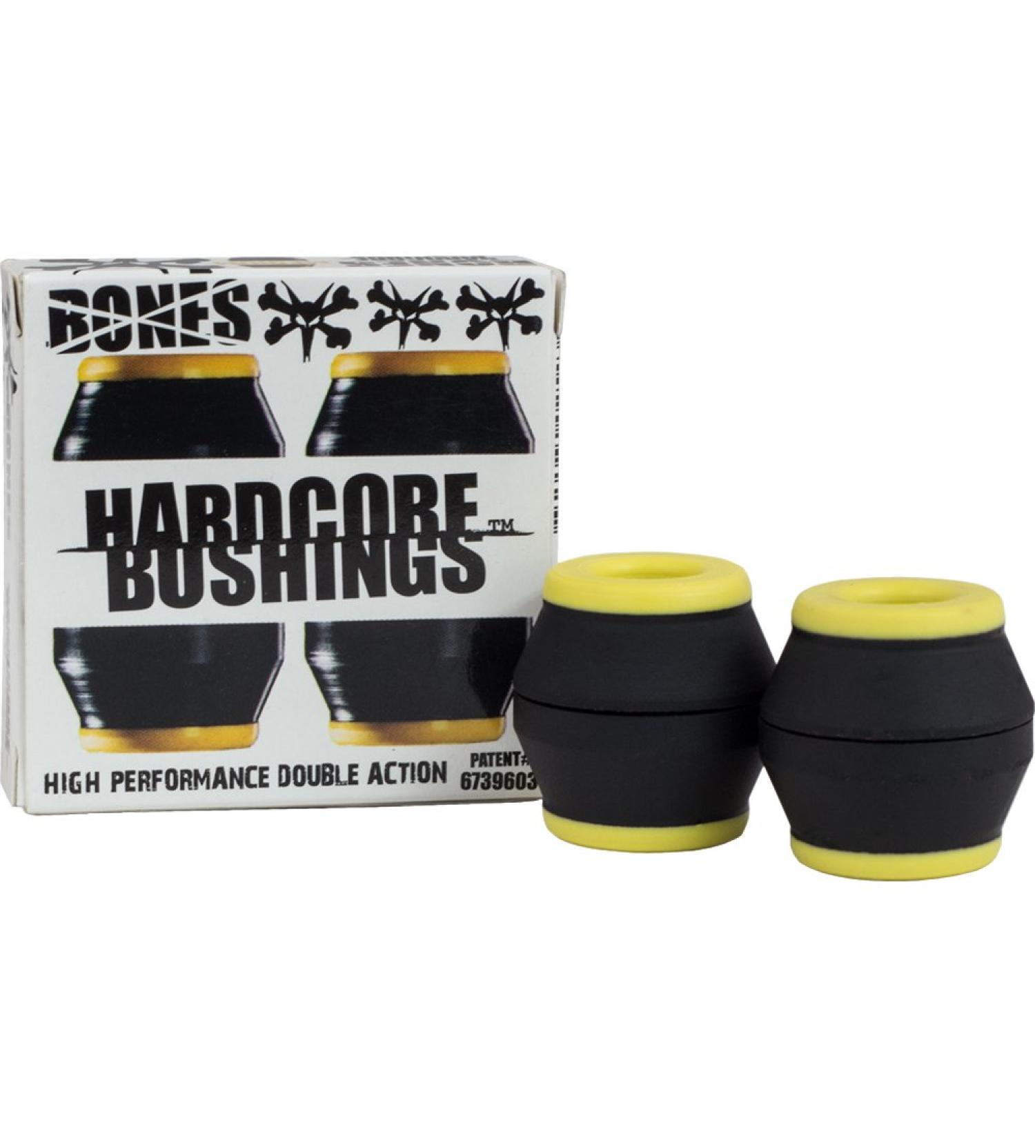 Bones Hardcore 4pc Medium Black Yellow Bushings Skateboard Bushings