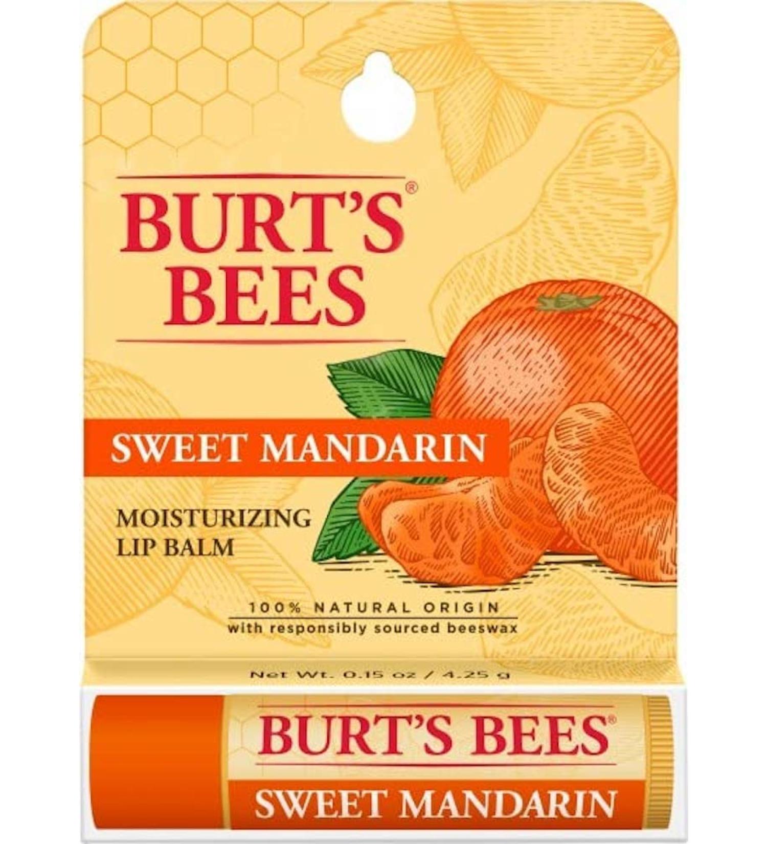 Burts Bees Sweet Mandarin Lip Balm - Unisex Moisturizer | 0.15 oz | Shop Internationally - Buy Online on GoSupps.com