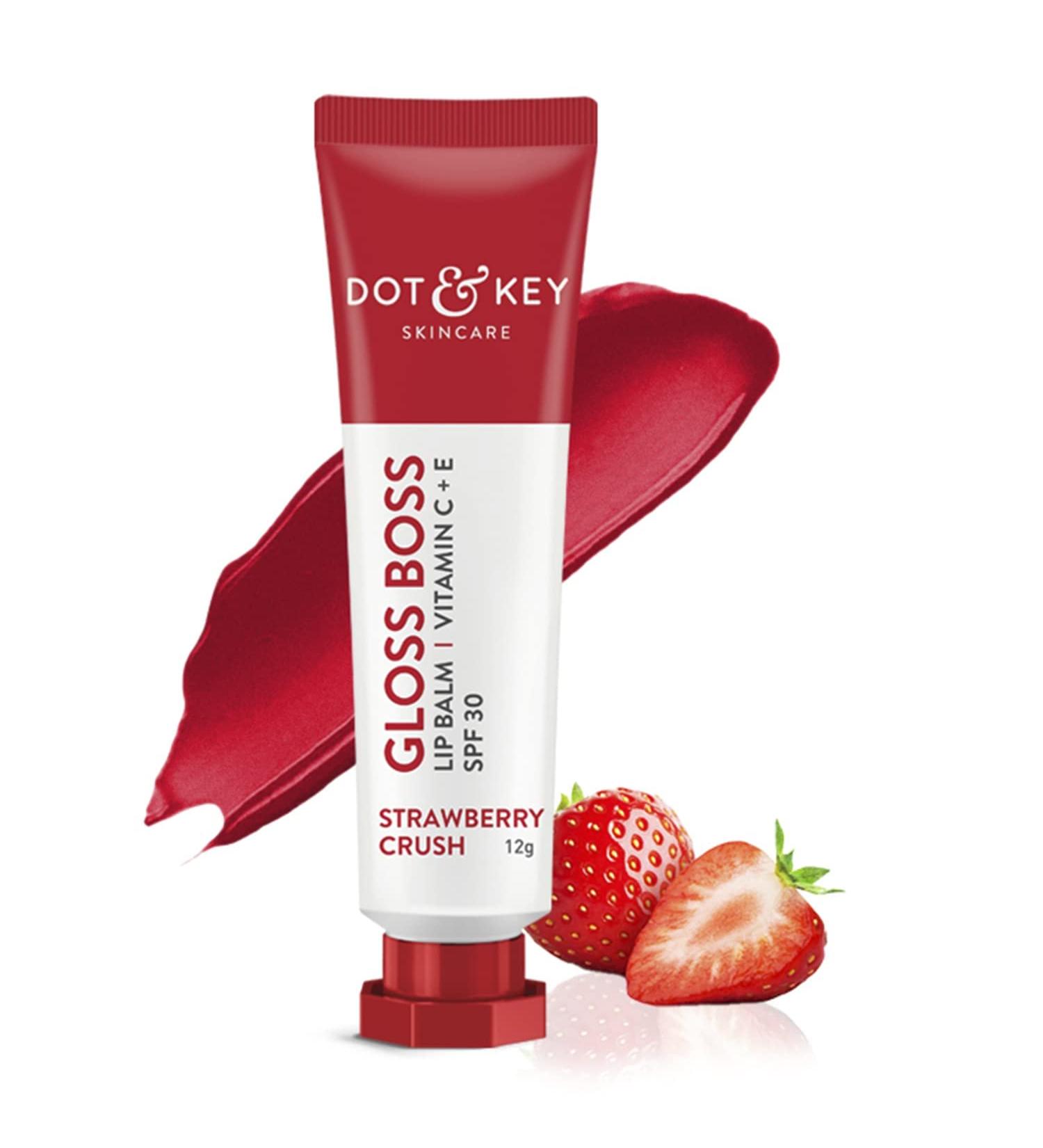 Strawberry Lip Balm SPF 30 | Soft Naturally Pink Lips | Vitamin C & E | Fades Dark Lip Pigmentation - 12g - Buy Online on GoSupps.com