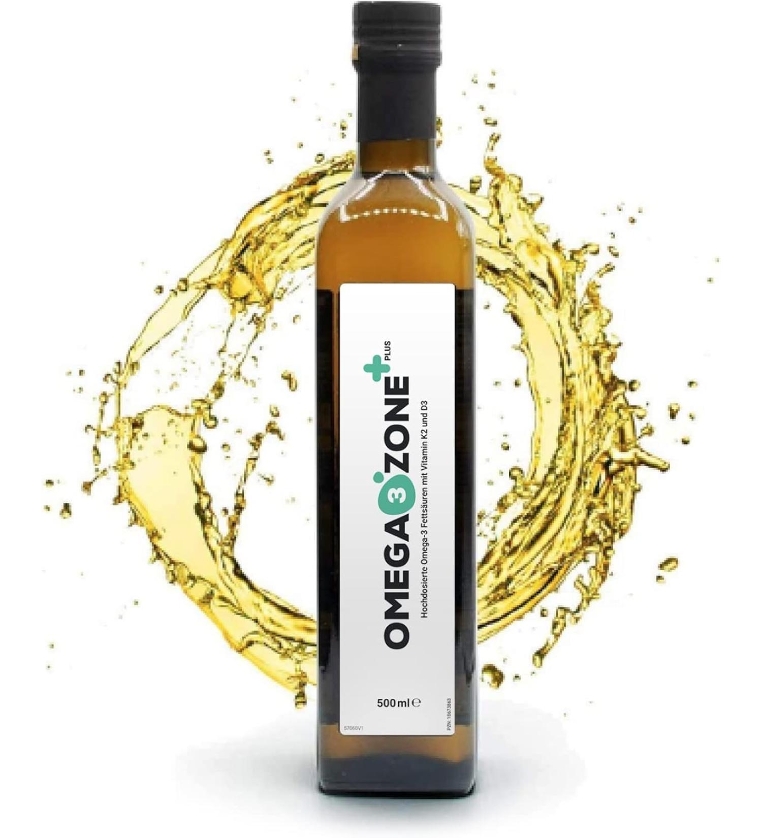 omega3zone Omega-3 Premium Oil with Vitamin D3 K2 - High Dose Fish Oil with Vitamin D3K2 - All-Trans MK-7 K2 - 3840mg Per Serving - Lab Tested Made in Germany - 500ml - Buy Online on GoSupps.com