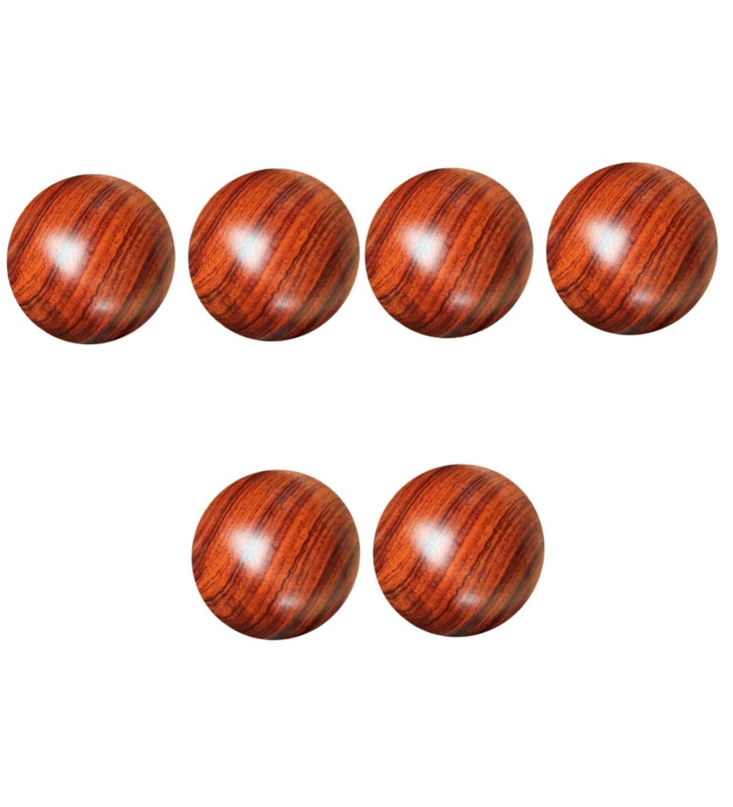 Fomiyes Solid Wood Massage Balls - 6-Pack Baoding Balls for Deep Tissue Foot & Muscle Massage | Ideal for Gymnastics & Fasciitis Relief - Buy Online on GoSupps.com