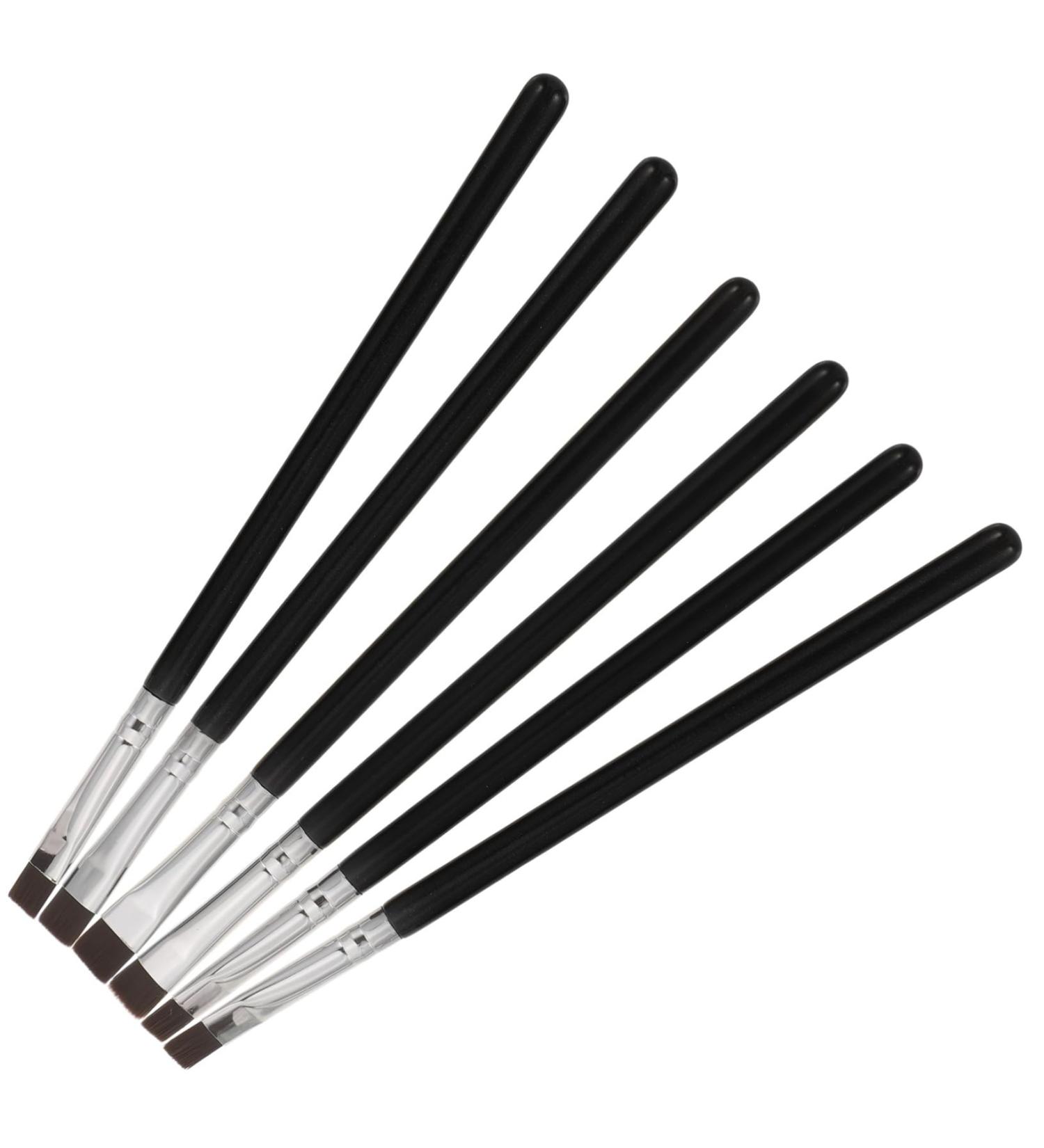 BELLIFFY 6pcs Flat Eyebrow Brush Eye Tool Brush Eyeliner Concealer Brush Makeup Tool Black Artificial Fiber - Buy Online on GoSupps.com