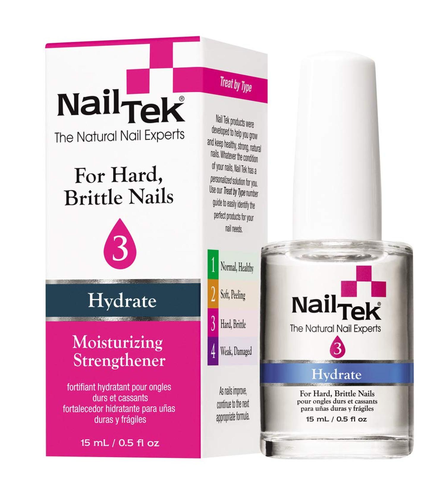 Nail Tek Hydrate 3 Moisturizing Strengthener - Fortifies, Conditions, and Hydrates Brittle Nails - On-The-Go Daily Treatment - 0.5 Fl Oz - Buy Online on GoSupps.com