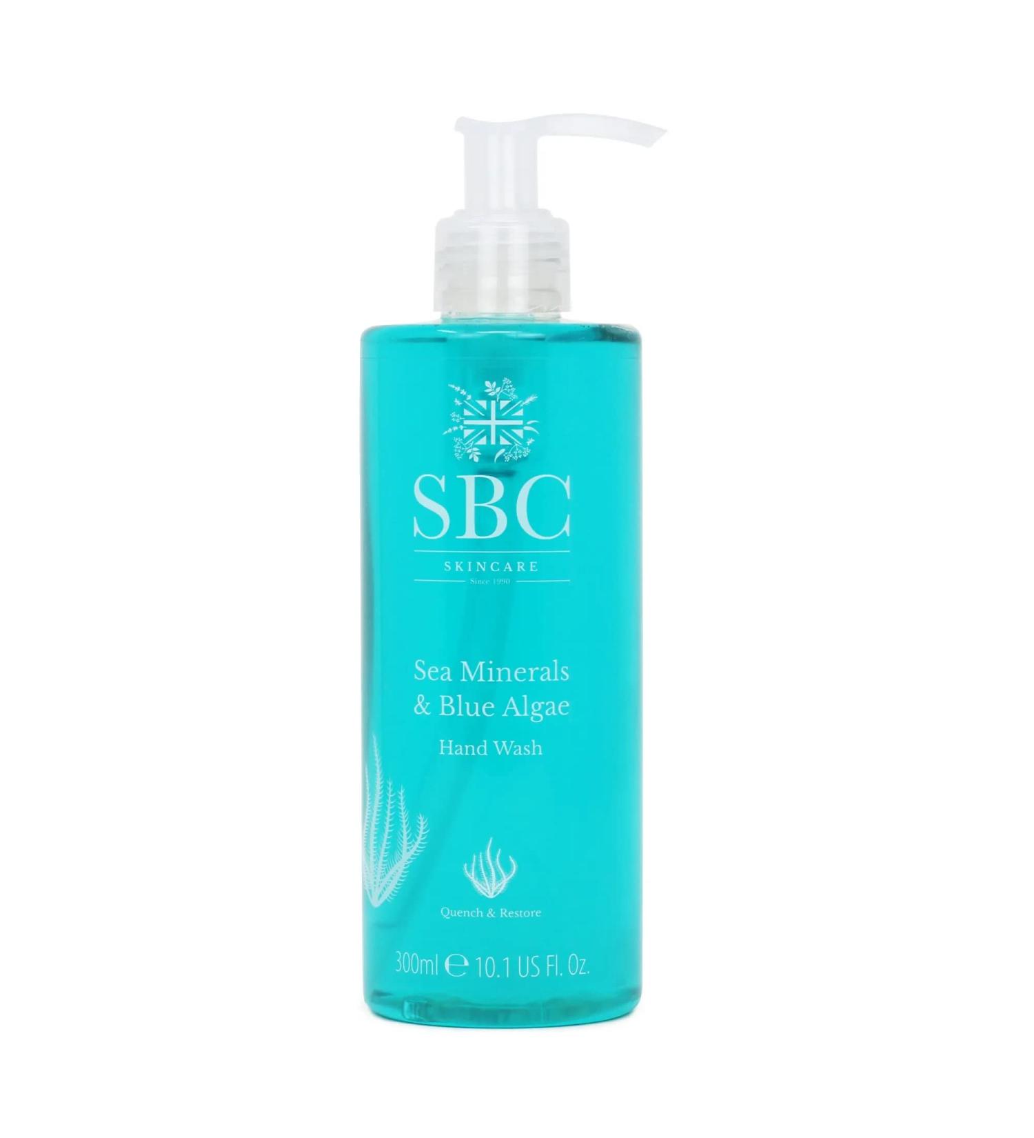 SBC Skincare Sea Minerals & Blue Algae Hand Wash Refreshing Liquid Hand Wash with Hyaluronic Acid and Mineral Blend For All The Family (300ml)