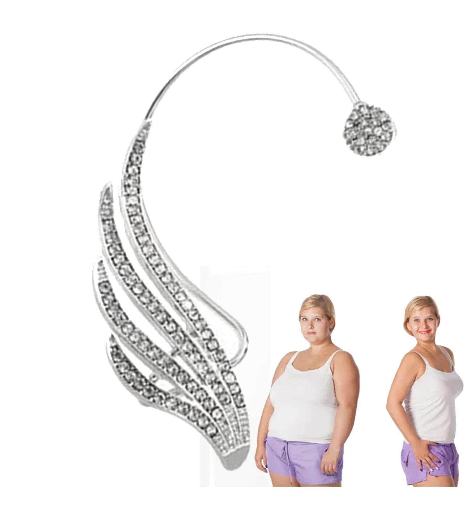 Visiblurry Acupressure Earrings - Scratch-Resistant Slimming Ear Cuff Clip for Men & Women | Non-Pierced Angular Wing Design - Buy Online on GoSupps.com