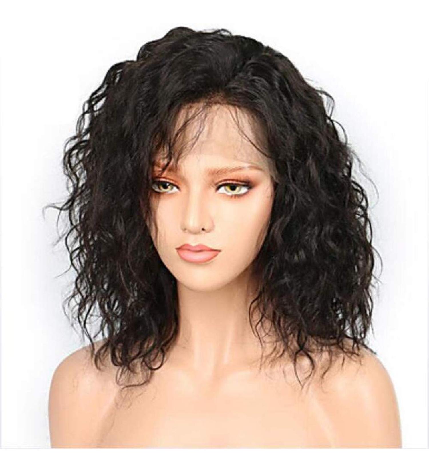 24-Inch Brazilian Water Wave Lace Wig | Real Hair Short Heat-Resistant 150% Density Side Part Style - International Shipping - Buy Online on GoSupps.com