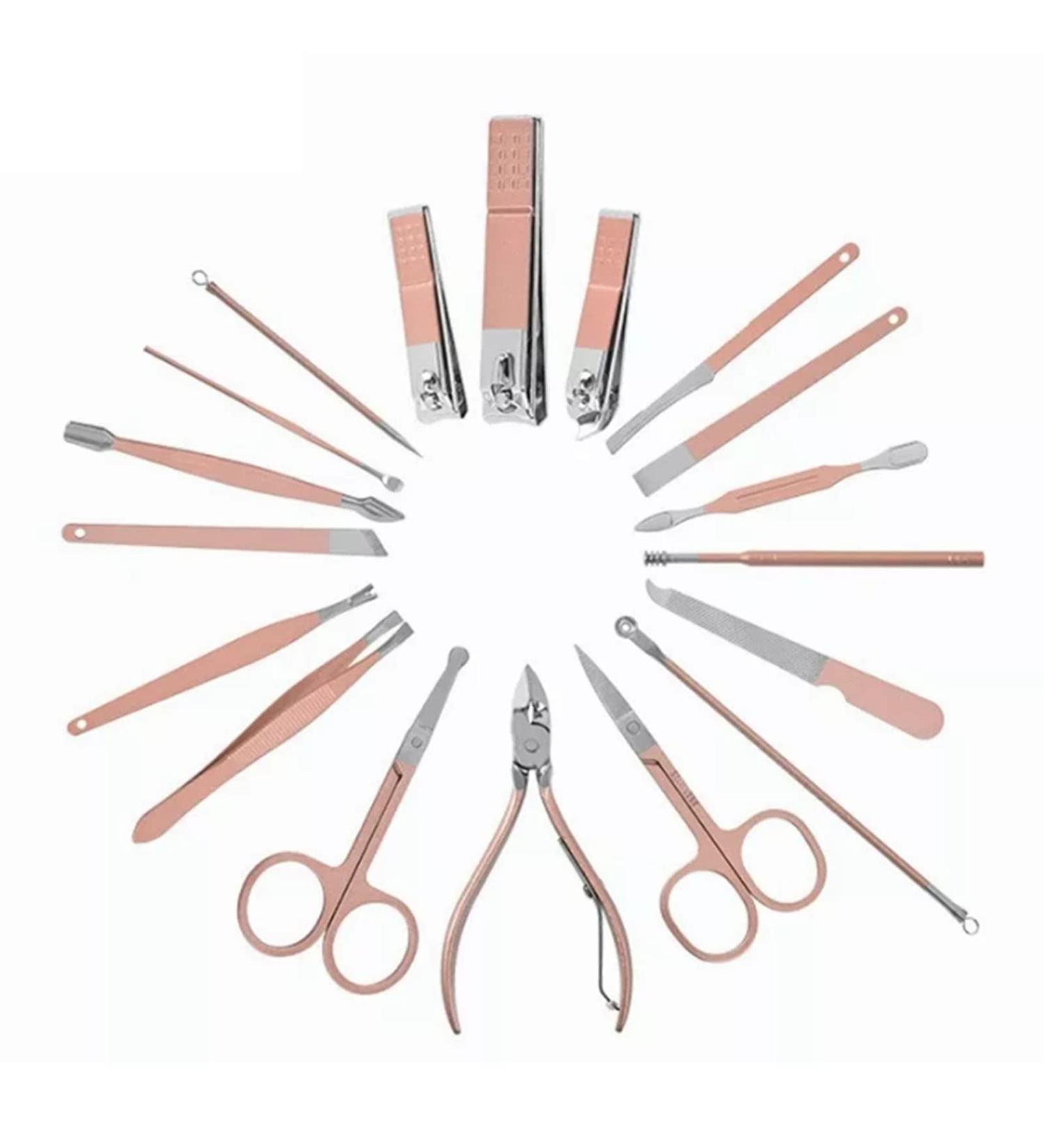 Verdant Touch Nail Care Tools Professional Manicure Pedicure Kit 18-in-1 Nail Clippers Set Rose GoldNail Care Tools - Buy Online on GoSupps.com