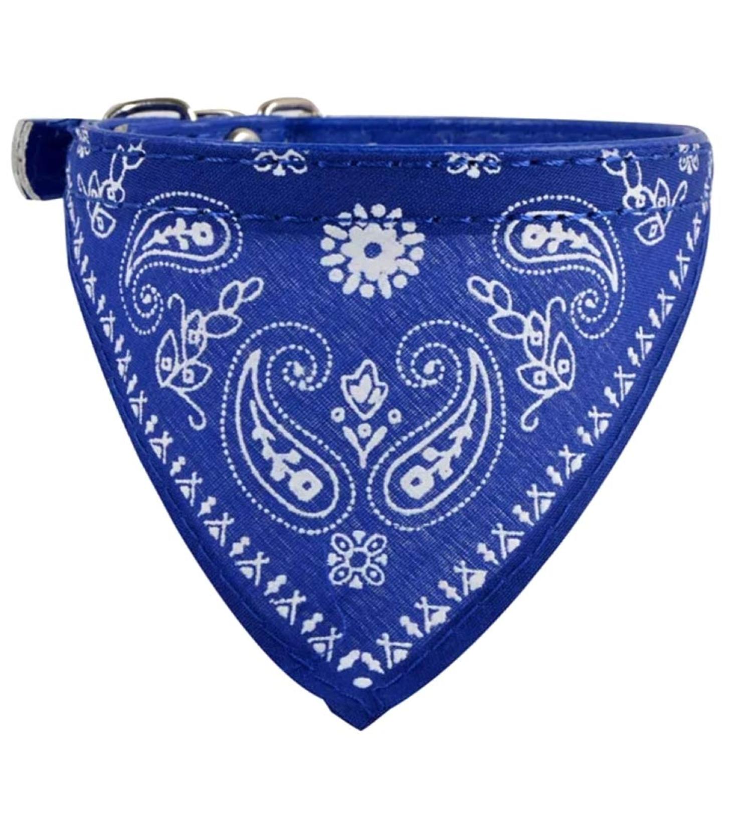 Buy Blue Paisley Cat Collar with Bandana & Buckle - Size S (20-26cm) | International Shipping Available - Buy Online on GoSupps.com