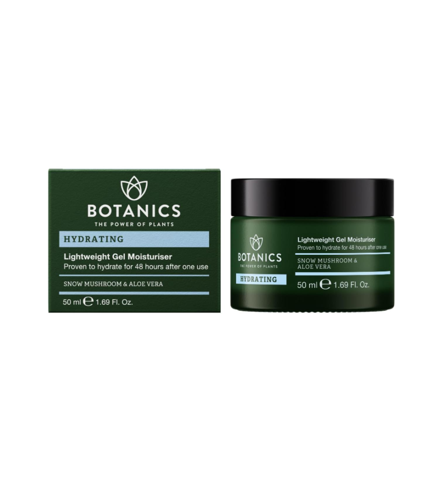 Botanics Lightweight & Hydrating Face Moisturizer for Women & Men - Gel Facial Moisturizer for Dry Skin - Enriched with Snow Mushroom & Aloe Vera - Vegan & Cruelty-Free 48-Hour Hydration (1.69 Fl Oz) - Buy Online on GoSupps.com