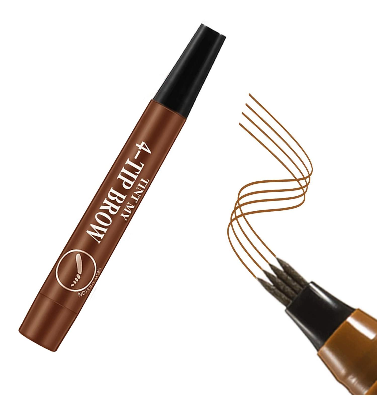 Eyebrow Pencils 4 Heads Waterproof Tattoo Eyebrow Pencil with Micro-forked Tip Applicator Creates Natural Looking Eyebrows Effortlessly (Light Brown) - Buy Online on GoSupps.com
