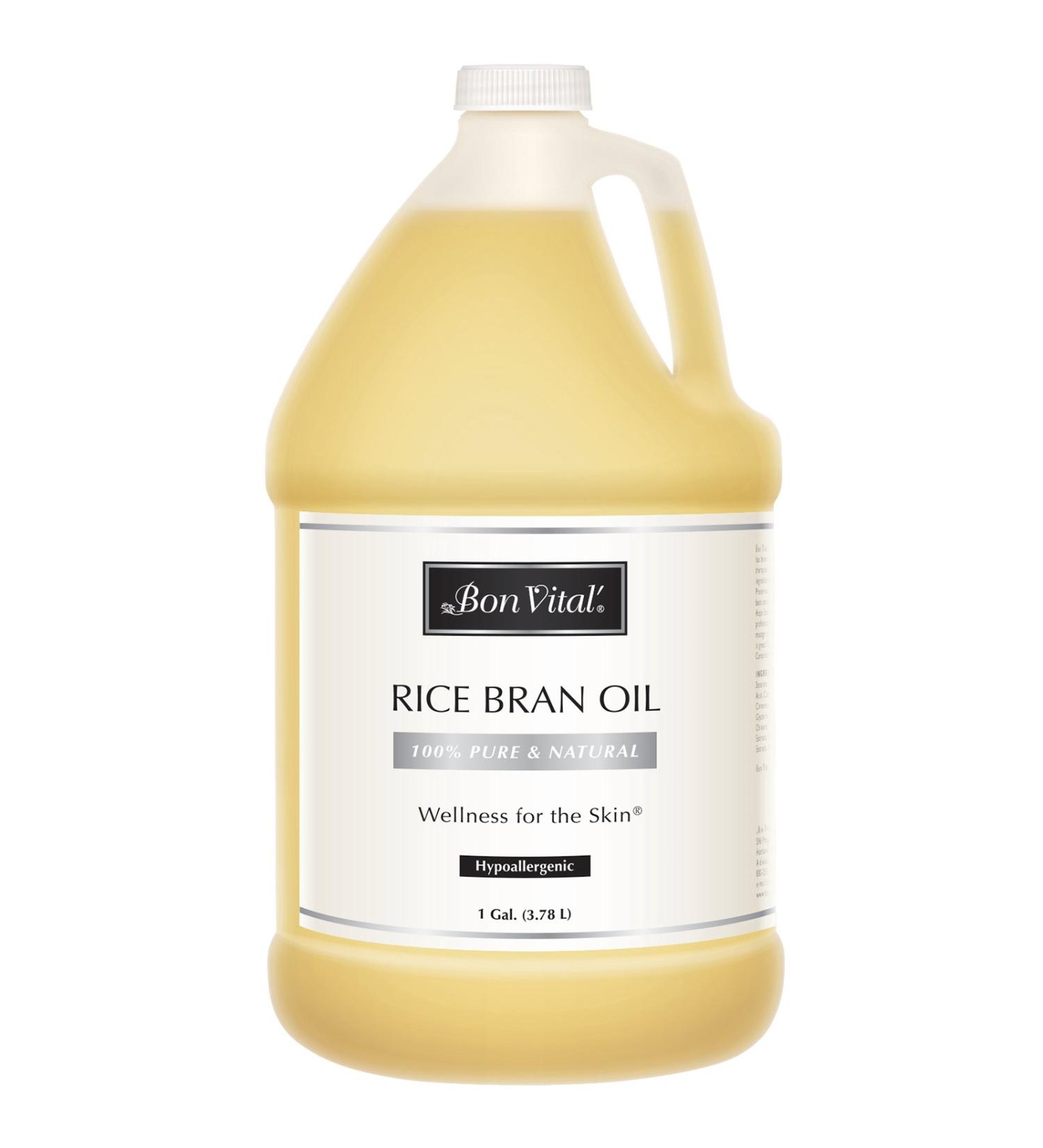 Bon Vital Rice Bran Oil - 100% Pure Cold Pressed Carrier Oil for Diffusers & Massage | Best Moisturizer for Soft Smooth Skin - 1 Gallon - Buy Online on GoSupps.com
