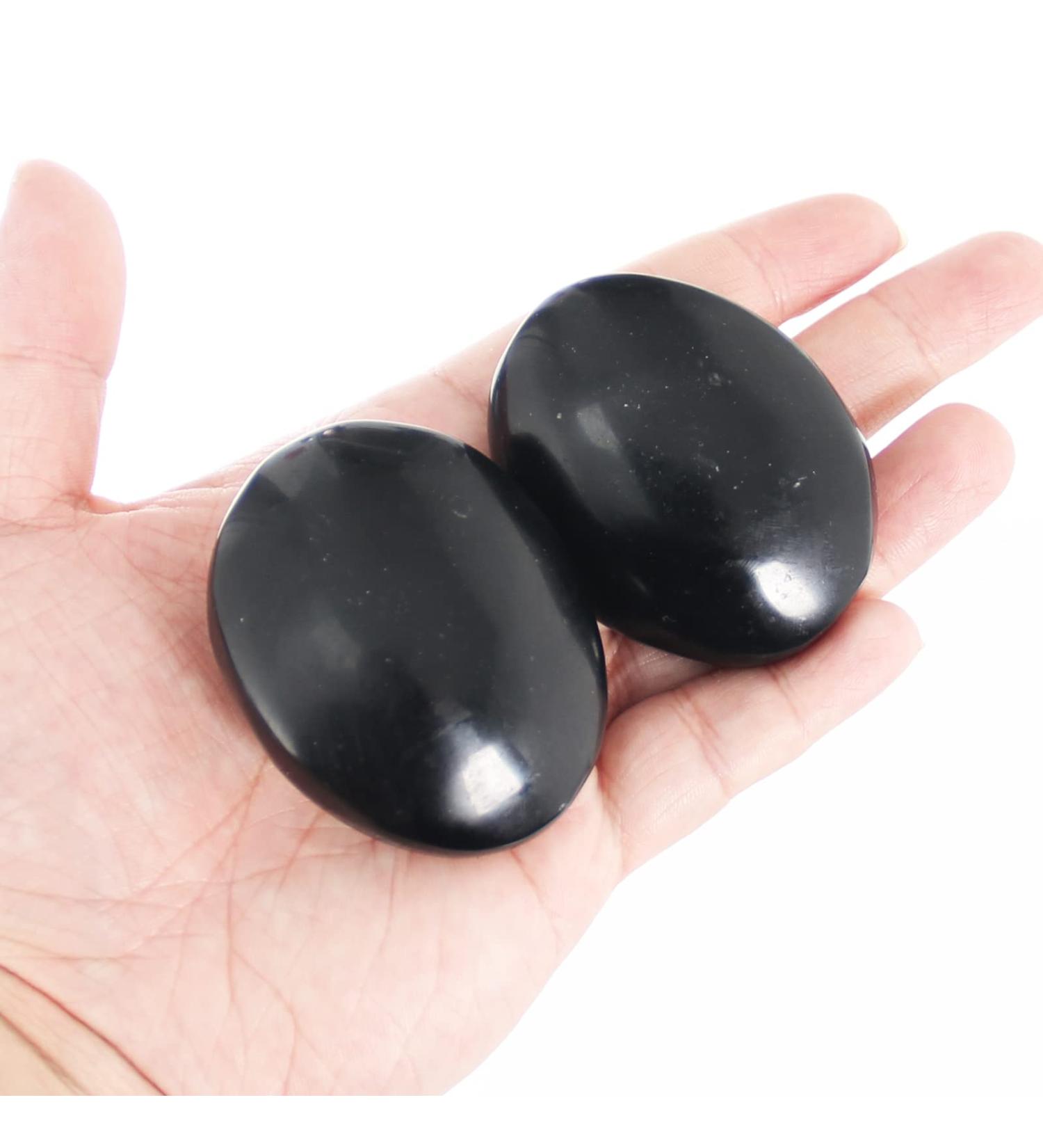 Orientrea Obsidian Palm Stone Set - Smooth Healing Crystal Energy Stones - Buy Online on GoSupps.com