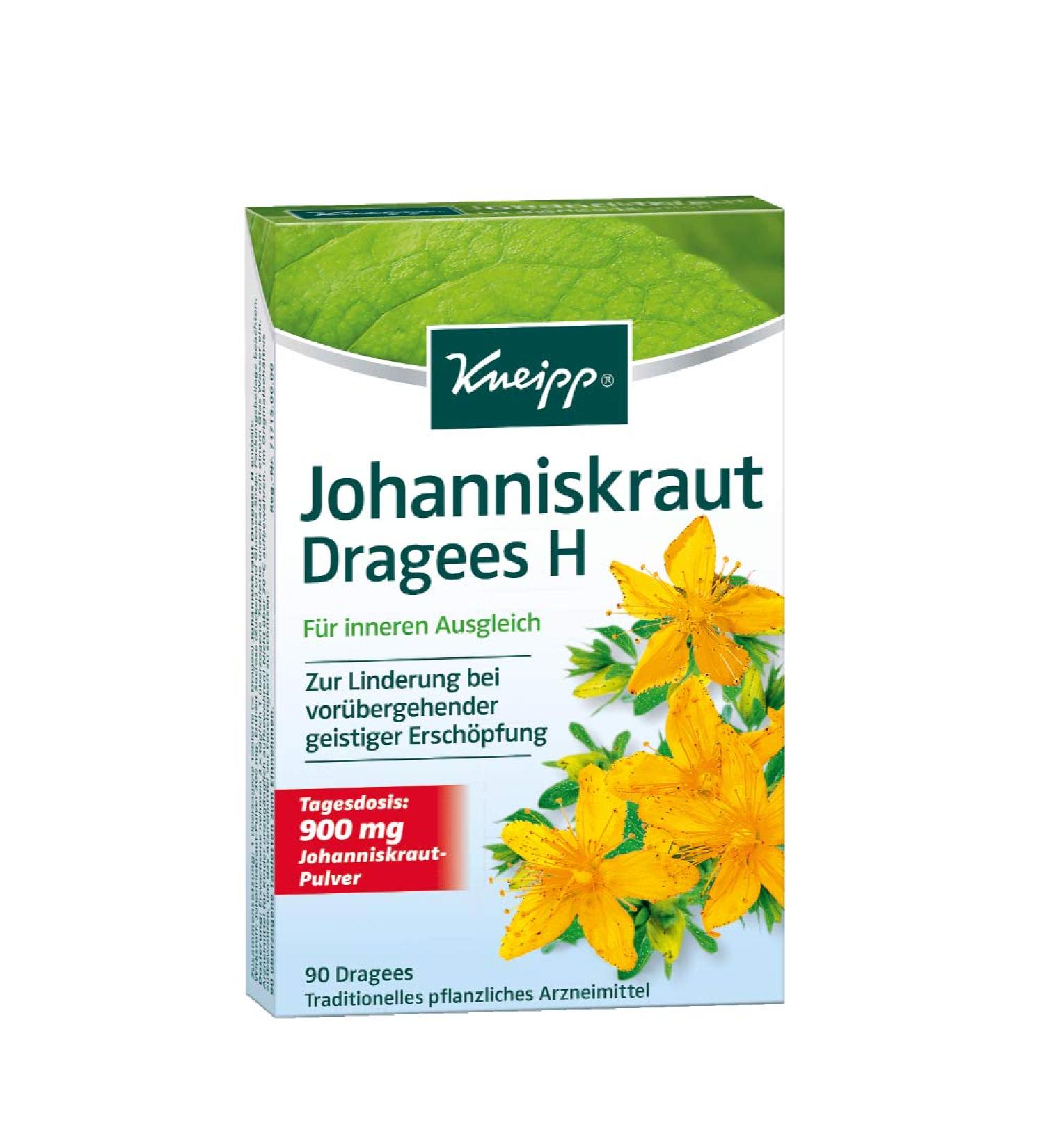 Kneipp St. John's Wort Dragees 900 mg - 90 Dragees Pack for Mood Support | Buy Online Internationally - Buy Online on GoSupps.com