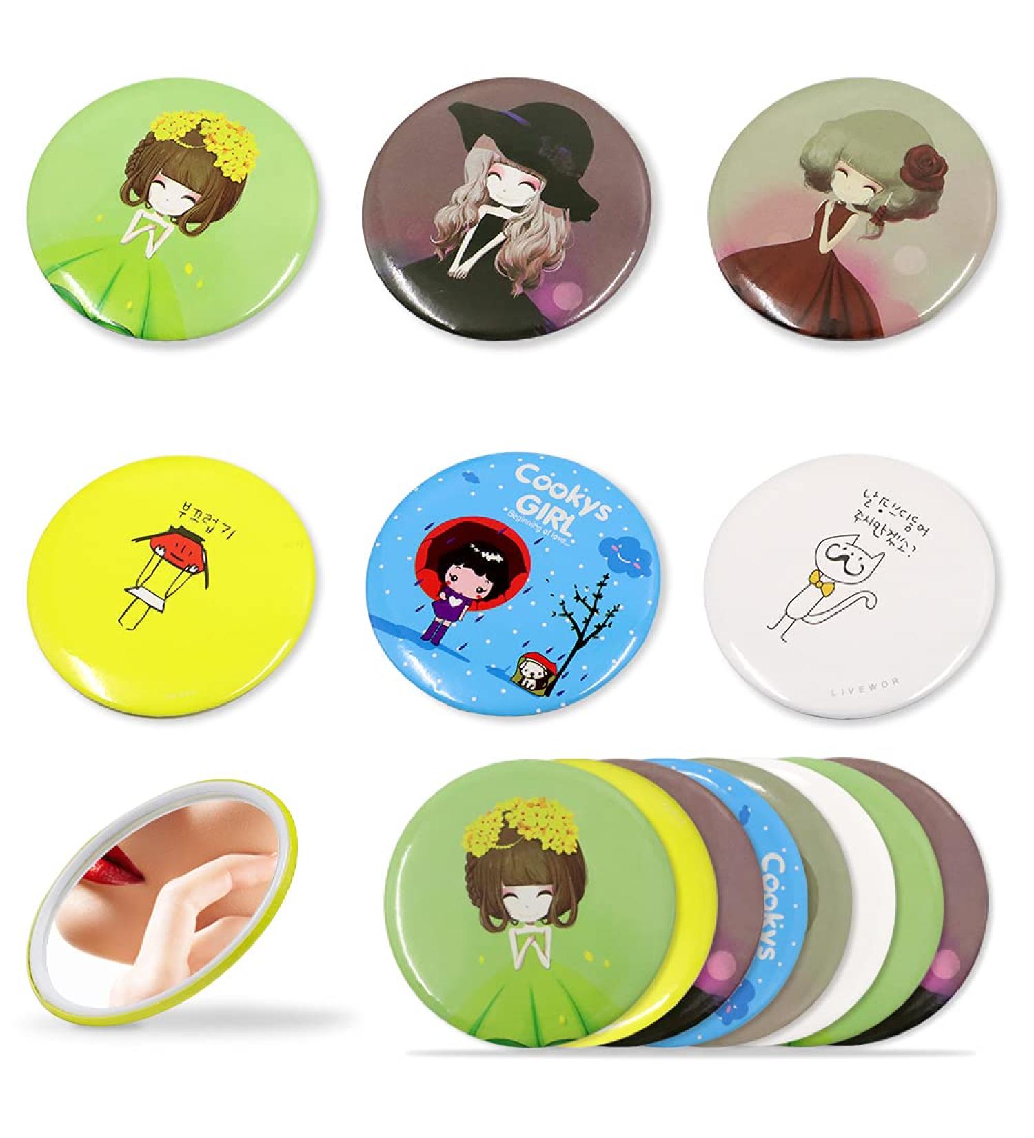 15 Pieces Mini Pocket Mirrors | Portable Cosmetic Round Makeup Mirrors for Easy On-the-Go Touch-Ups - Buy Online on GoSupps.com