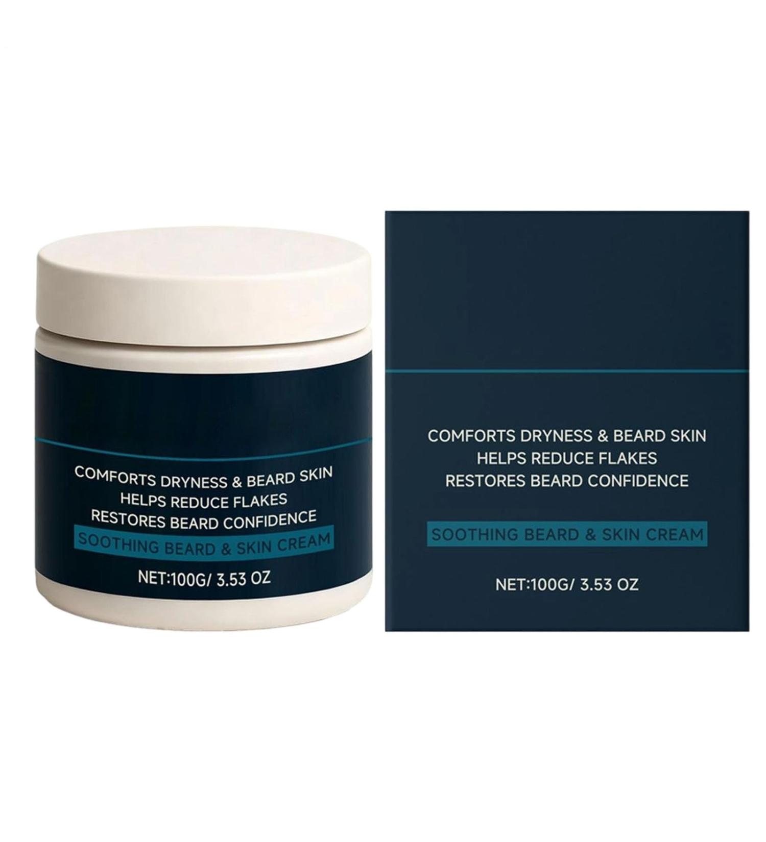 Moisturizing Beard Cream - 100g Softening Beard Cream Soothing Balm for Facial Hair - For shaving showering travel grooming and daily use - Buy Online on GoSupps.com