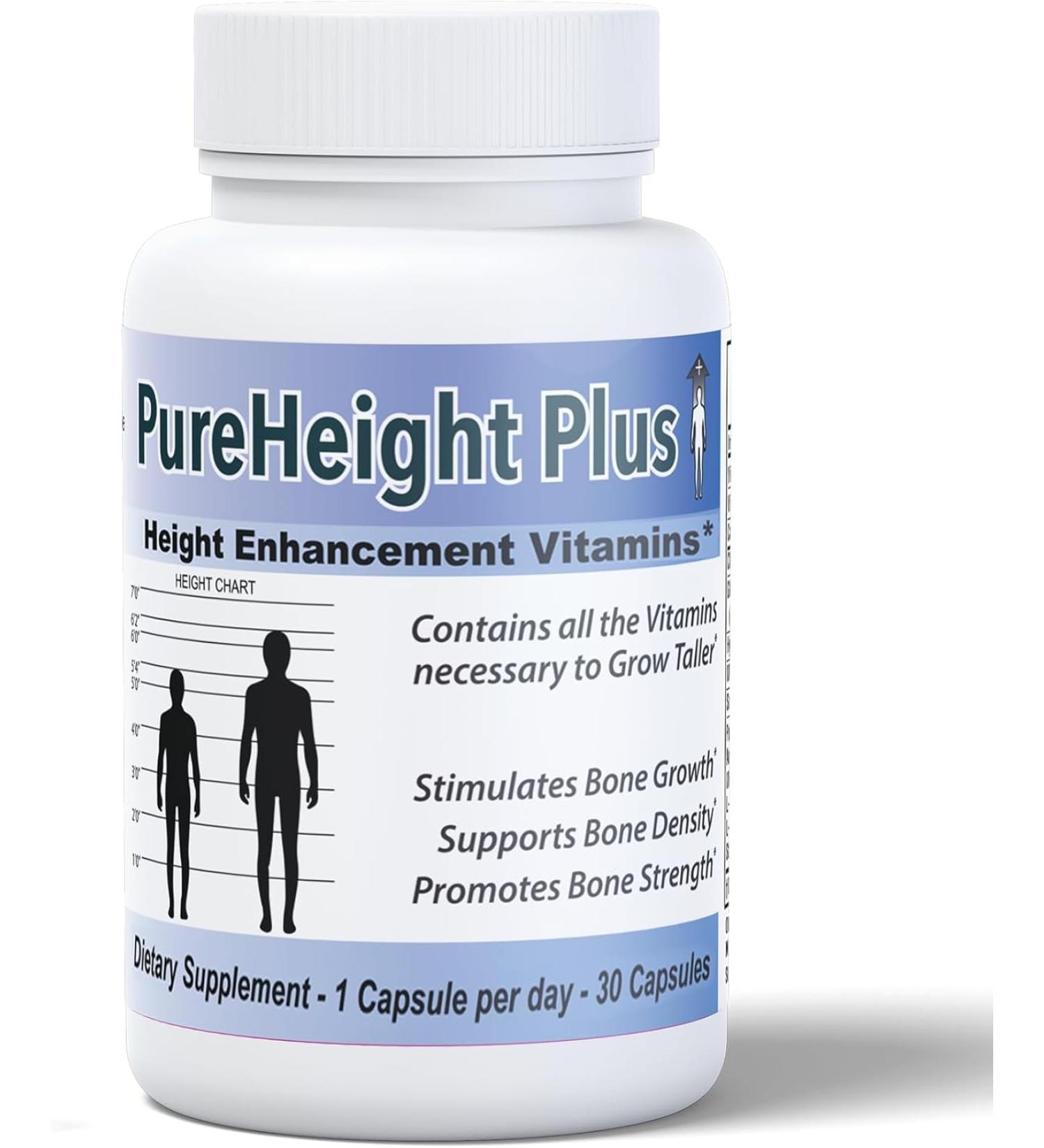 Pure BioTechnologies PureHeight Plus Height Enhancement Supplement - 30 Capsules - Buy Online on GoSupps.com