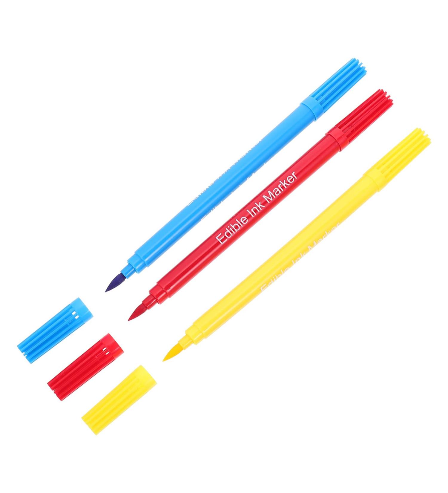 BESTonZON 9 Pcs Baking Pen Marker Pen Decorating Cake Pens Dual Tip Markers Edible Markers Food Coloring Markers Food Decorating Writer Markers for Plastic Decorative Items Double Sided