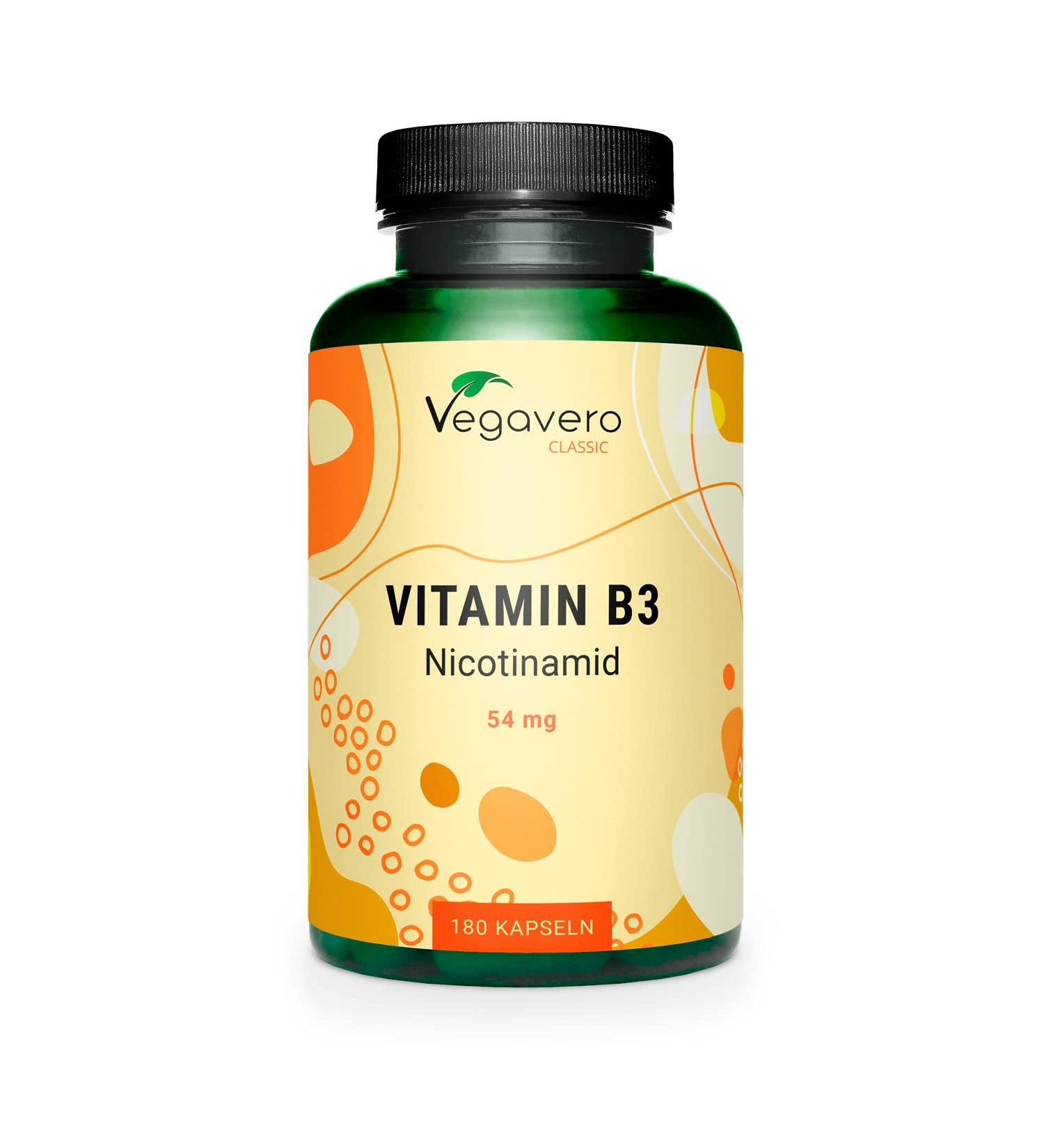 Vitamin B3 Nicotinamide Vegavero | 180 Capsules | Pure Formula (Flush Free) | No Additives | VEGAN - Buy Online on GoSupps.com