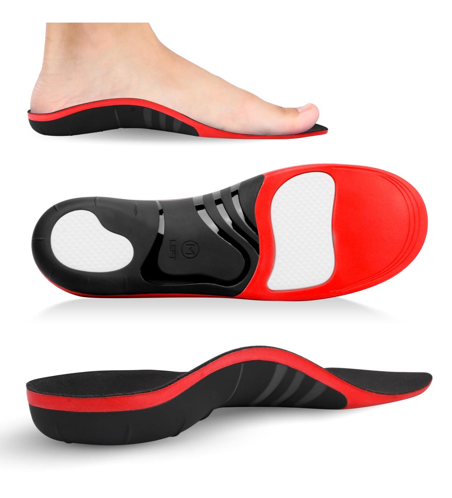 Plantar Fasciitis High Arch Support Insoles for Men Women - Heavy Duty Orthotic Inserts for Arch Pain Relief - Boot Work Shoe Insert - Black XS UK 3.5-5.5 (24cm) - Buy Online on GoSupps.com