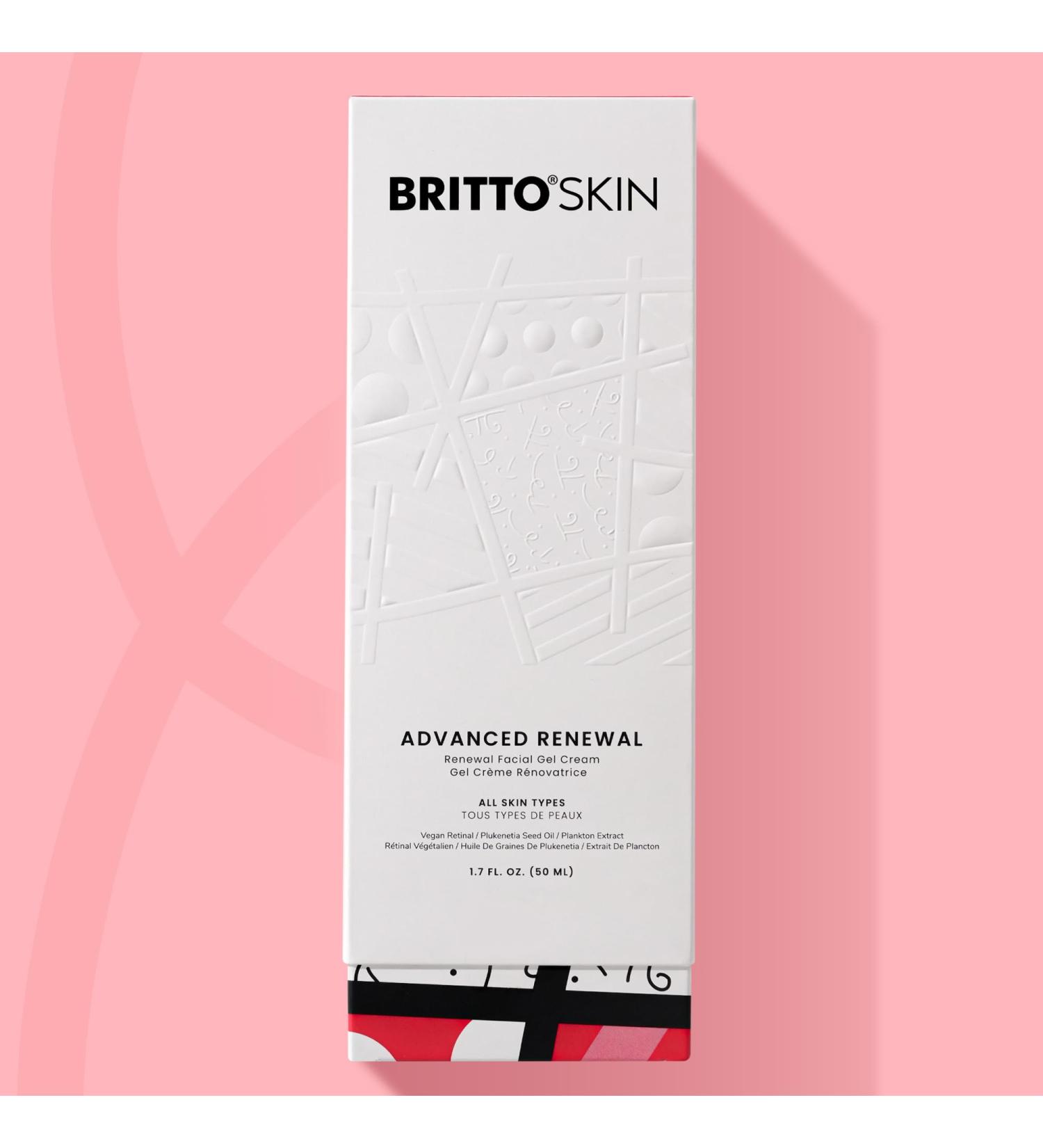 BRITTO SKIN Advanced Renewal Facial Gel Cream Anti-Aging Retinal + Peptides 1.7 fl. oz. Hydrating & Firming Fragrance-Free Vegan Formula - Buy Online on GoSupps.com