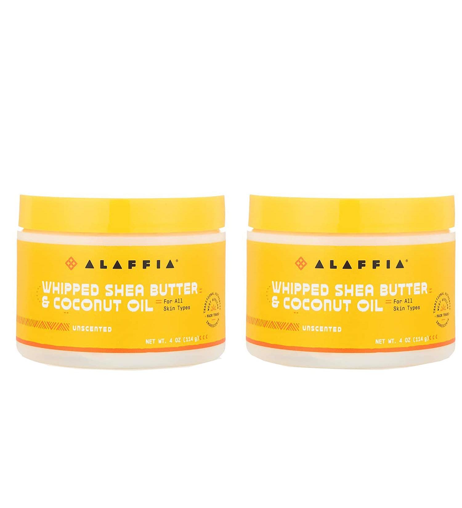 Alaffia Whipped Shea Butter & Coconut Oil Skin & Hair Care Moisturizer - Vitamin E, Unscented, 4 Oz ea (2 Pack) - Buy Online on GoSupps.com