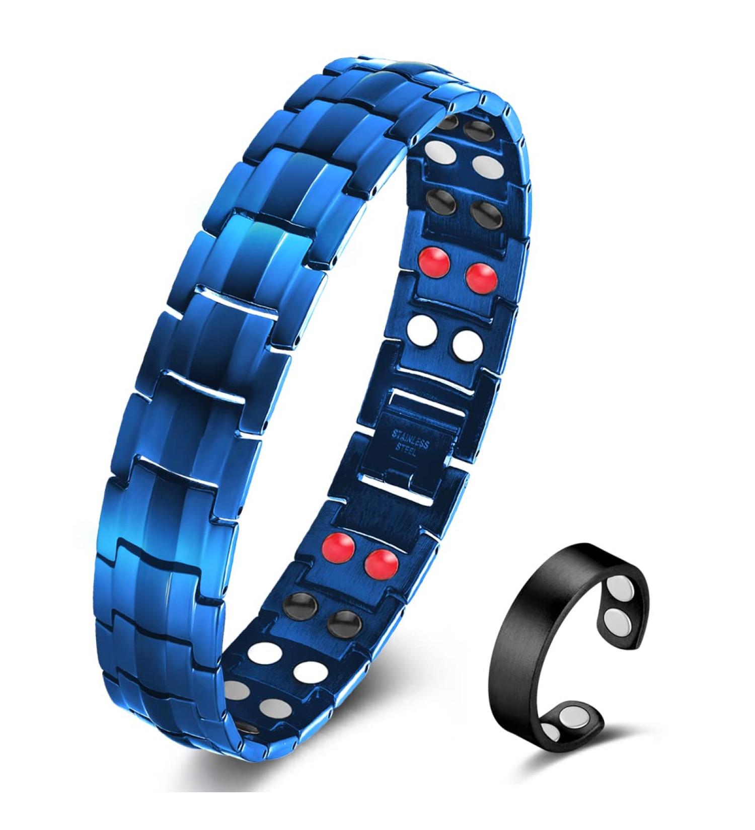 Vicmag Titanstahl Magnetic Hardship for Men - Ultra-Strength Double-Row Magnets with Adjustment Tools & Gift Box (Blue 4 Elements) - Buy Online on GoSupps.com