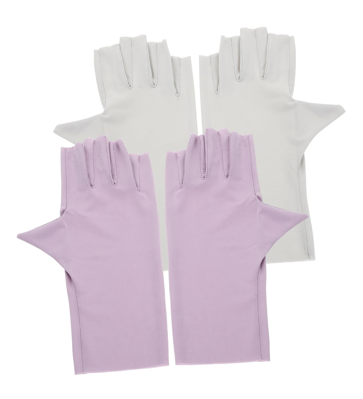 DRESSOOS 2 Pairs pink gloves nail art supplies UV protection gloves manicure UV gloves UV gloves for gel manicures sun protection gloves for women Nylon Nail supplies breathable - Buy Online on GoSupps.com