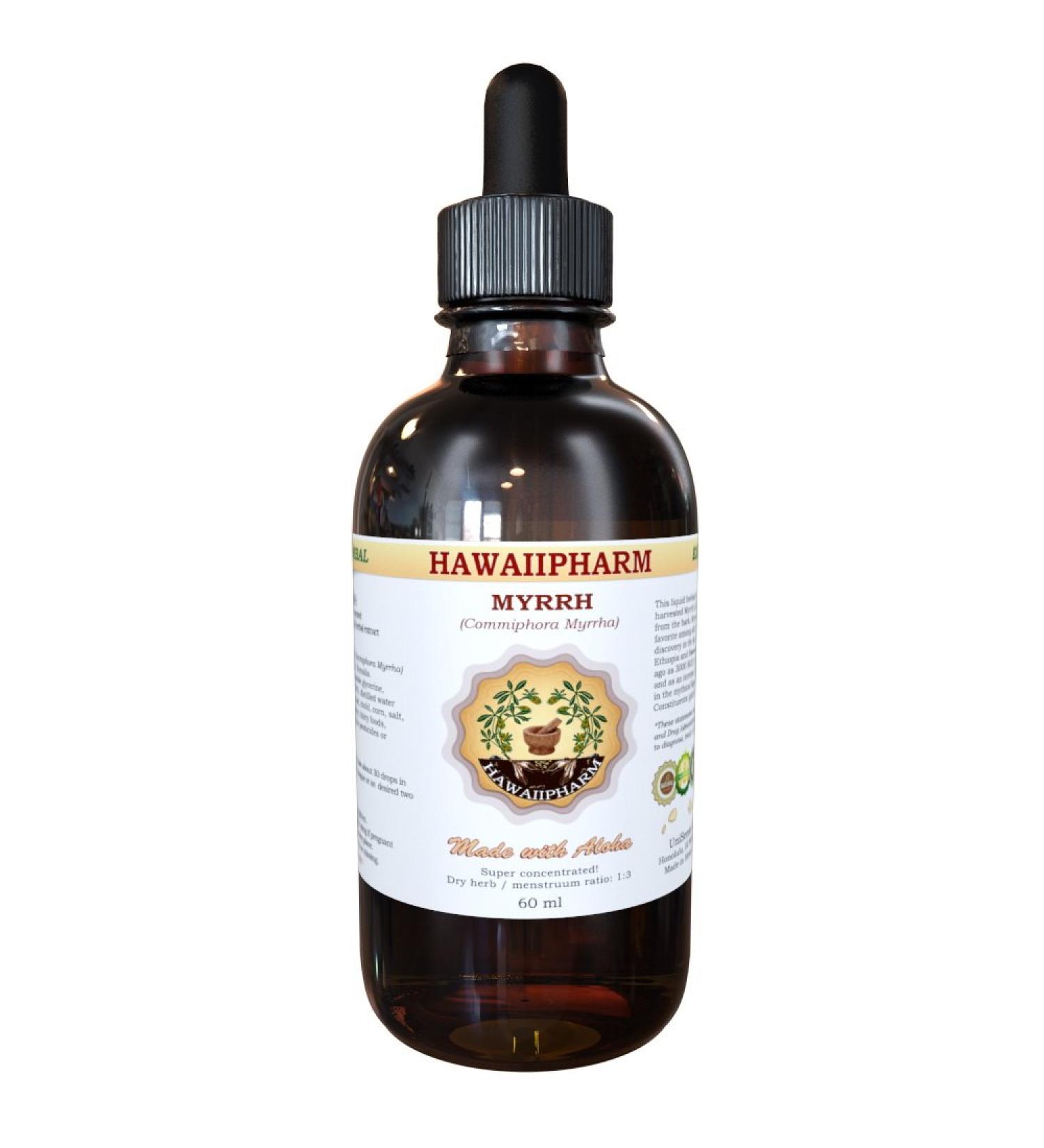 HawaiiPharm Myrrh (Commiphora myrrha) Liquid Extract Myrrh Herbal Supplement Made in USA 4 fl.oz 4 Fl Oz (Pack of 1)